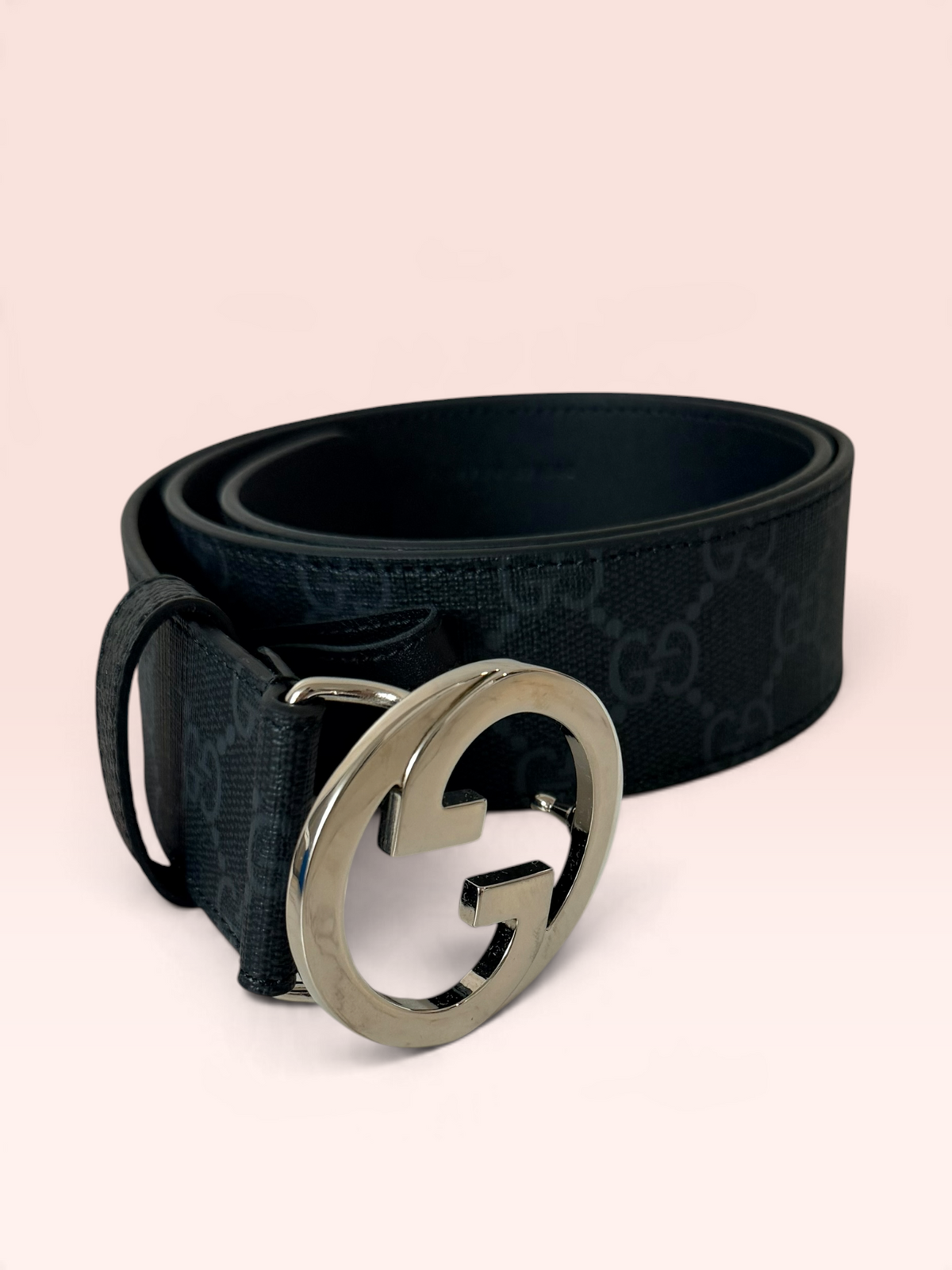 Gucci GG Supreme Coated Canvas Interlocking Buckle Belt 28"-32"