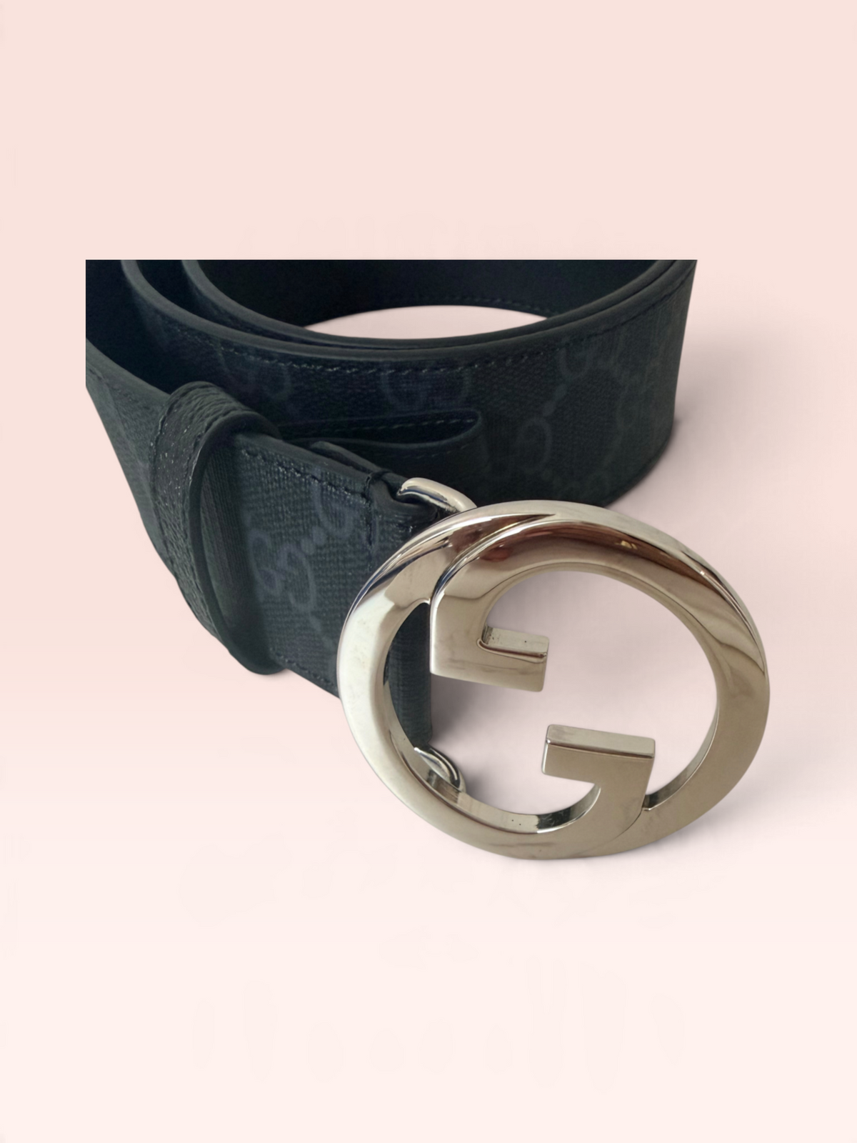 Gucci GG Supreme Coated Canvas Interlocking Buckle Belt 28"-32"