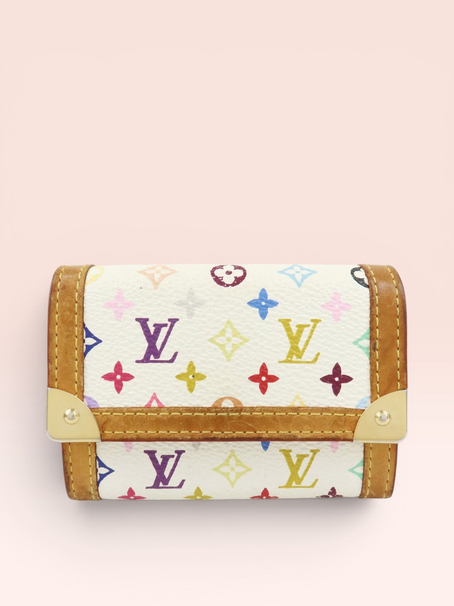 Louis Vuitton MULTICOLOR PORTE MONNAIE PLAT COIN CASE BLANC 2008