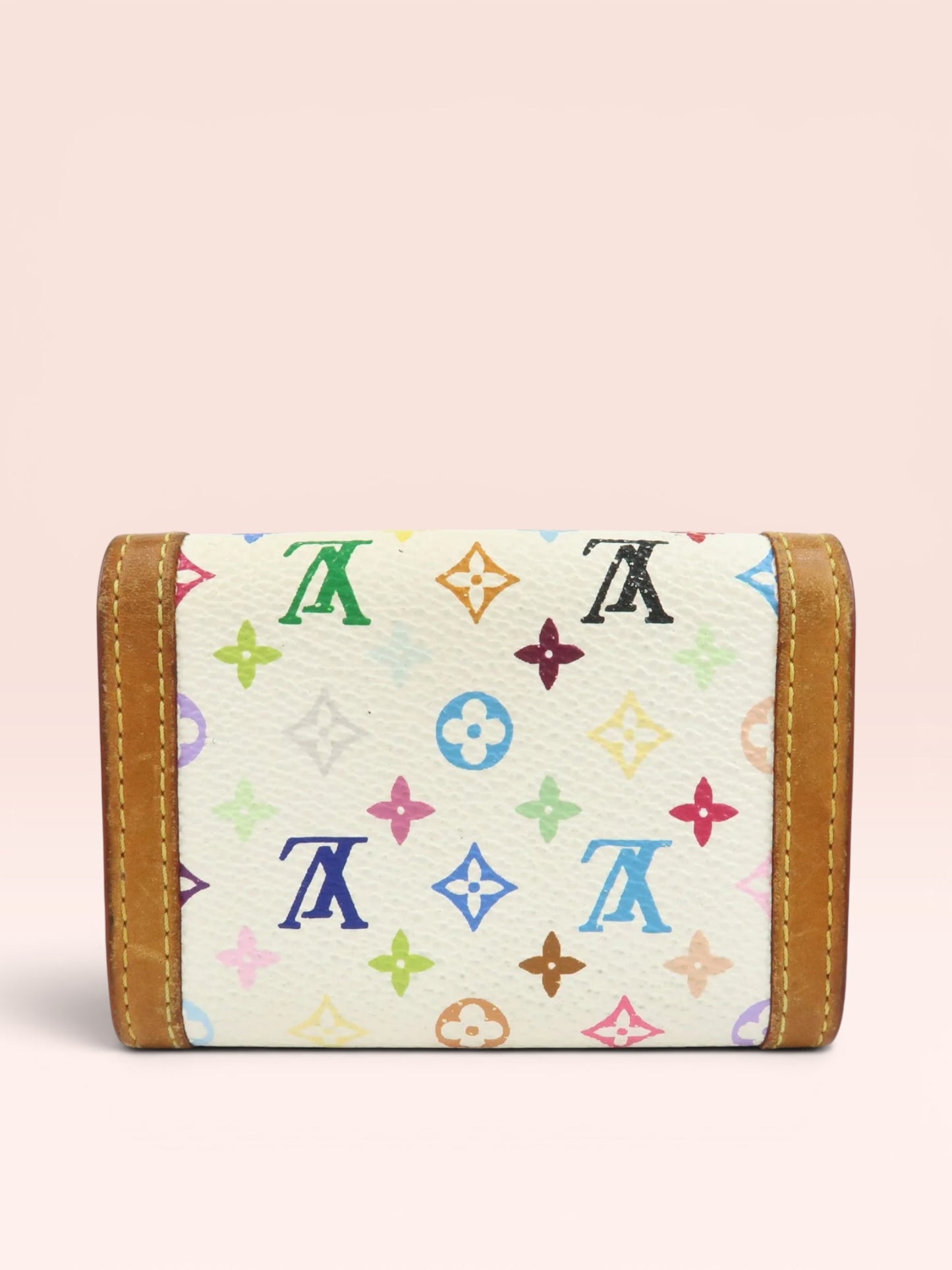 Louis Vuitton MULTICOLOR PORTE MONNAIE PLAT COIN CASE BLANC 2008