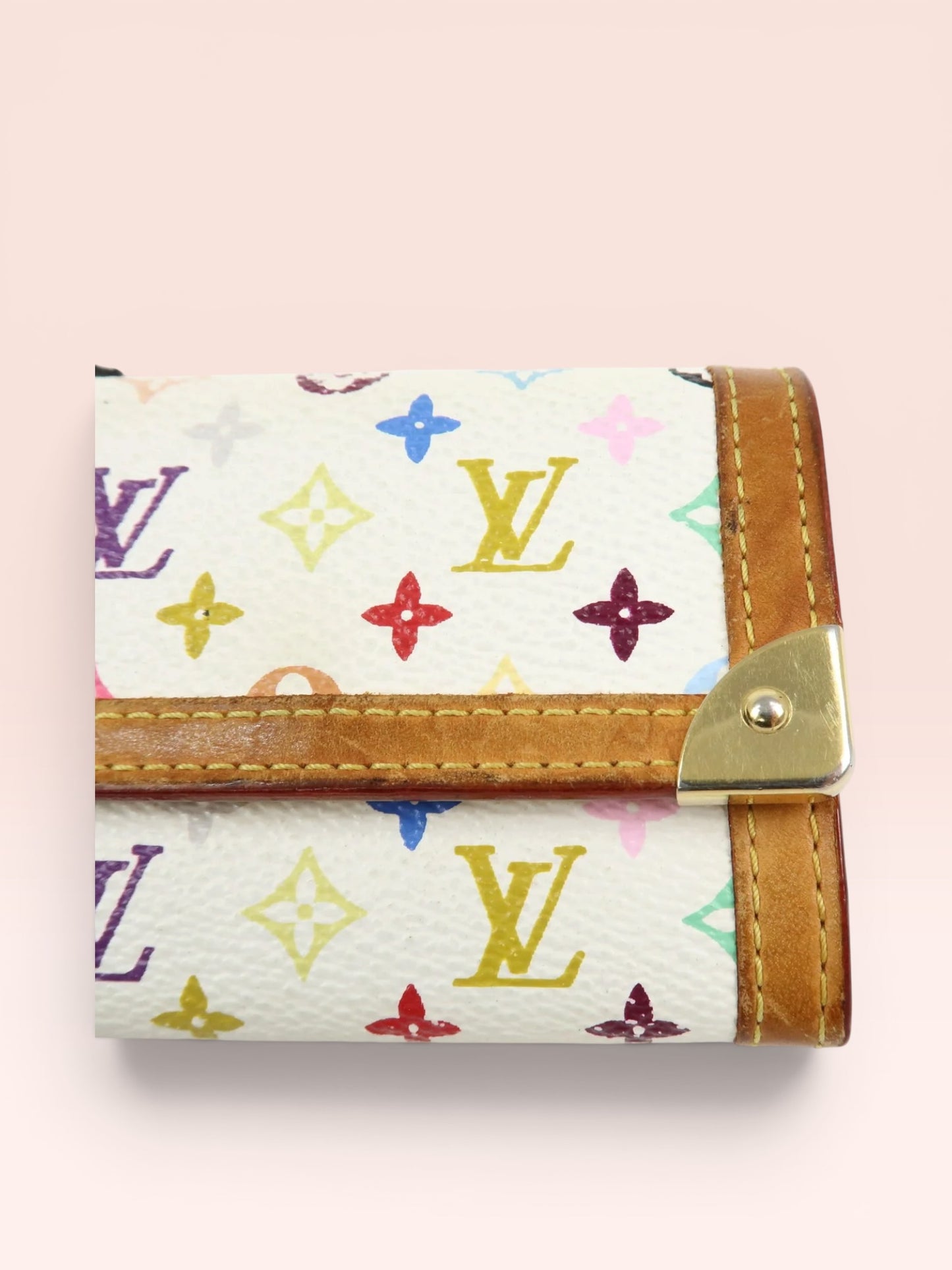 Louis Vuitton MULTICOLOR PORTE MONNAIE PLAT COIN CASE BLANC 2008