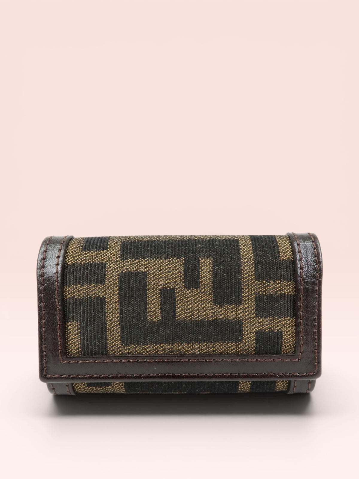 Fendi Zucca 6 Ring Key Case, Compact Fit Small Leather Goods
