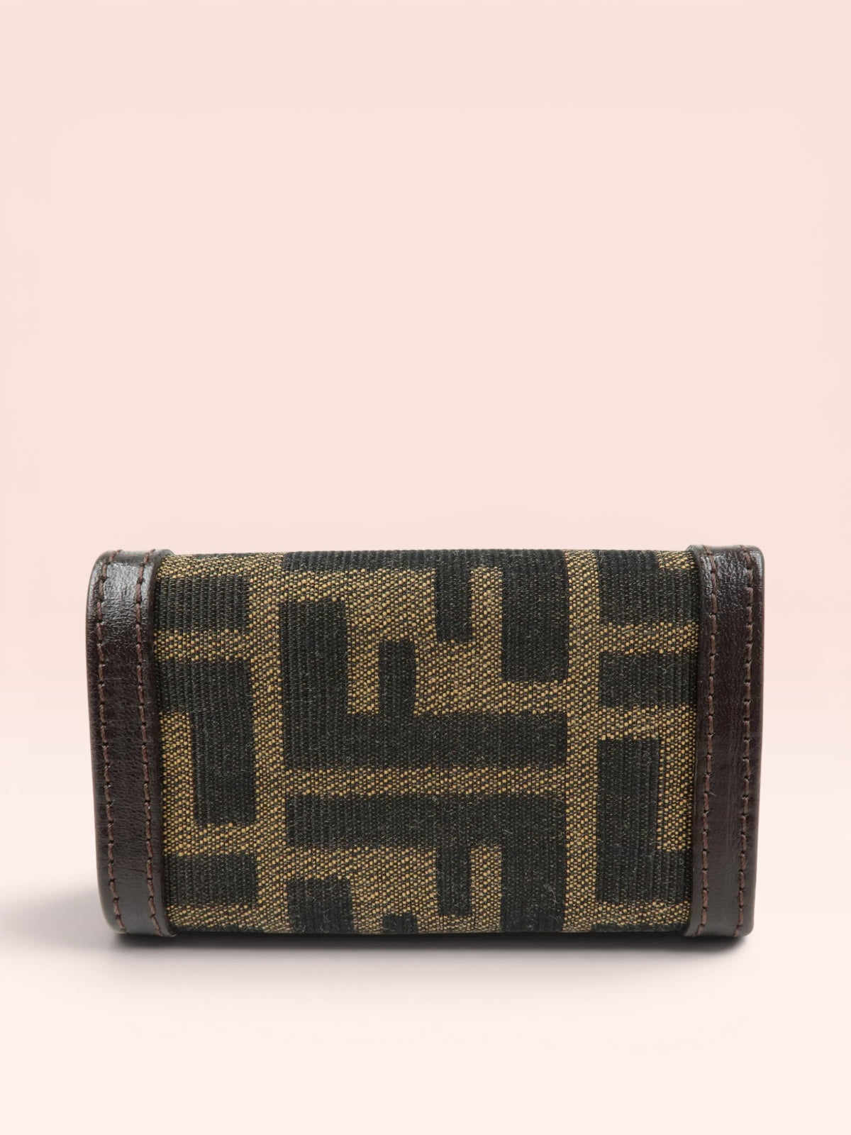 Fendi Zucca 6 Ring Key Case, Compact Fit Small Leather Goods