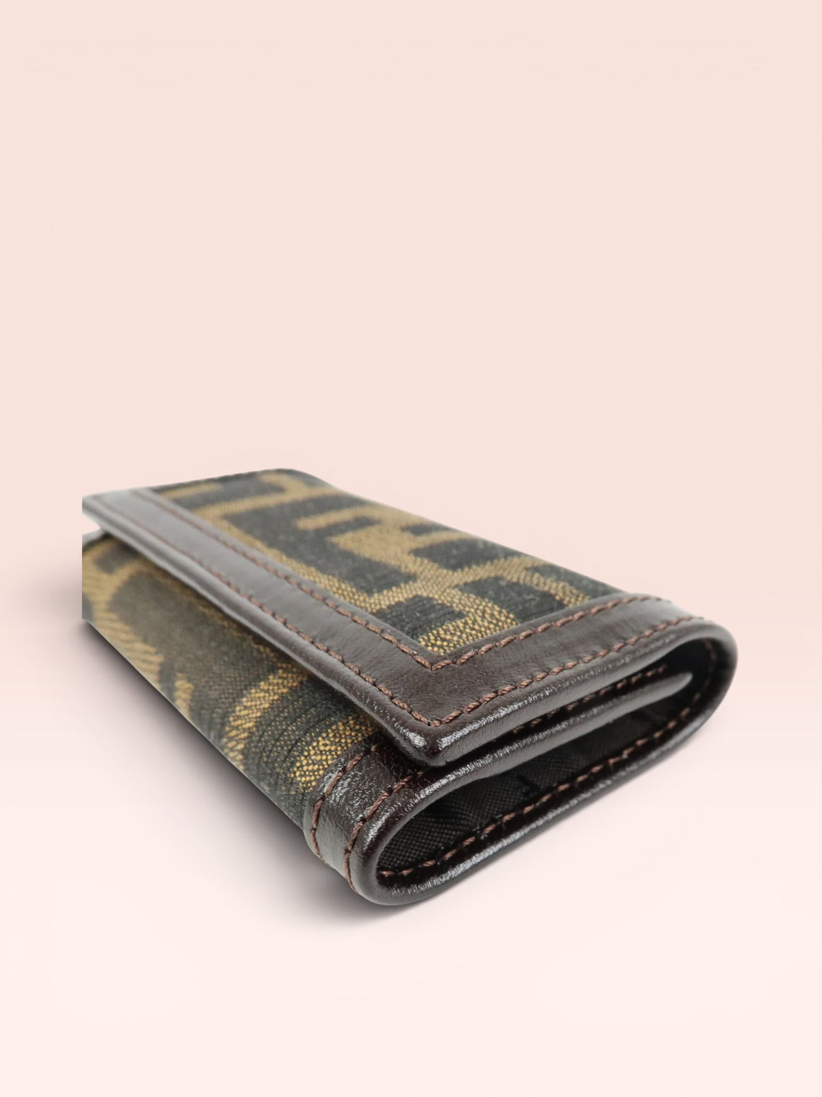 Fendi Zucca 6 Ring Key Case, Compact Fit Small Leather Goods