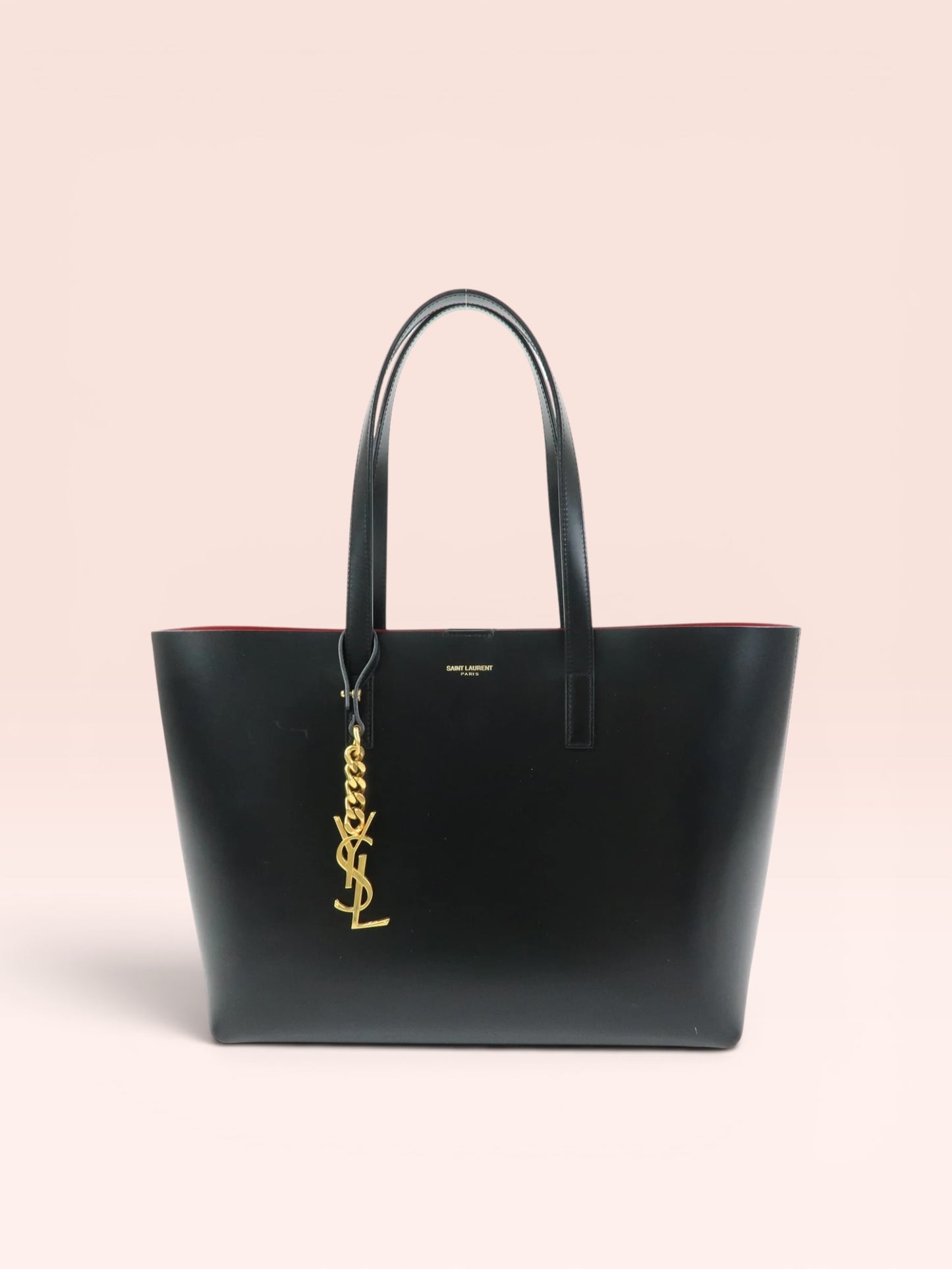Yves Saint Laurent Leather Cassandra Tote (Black)