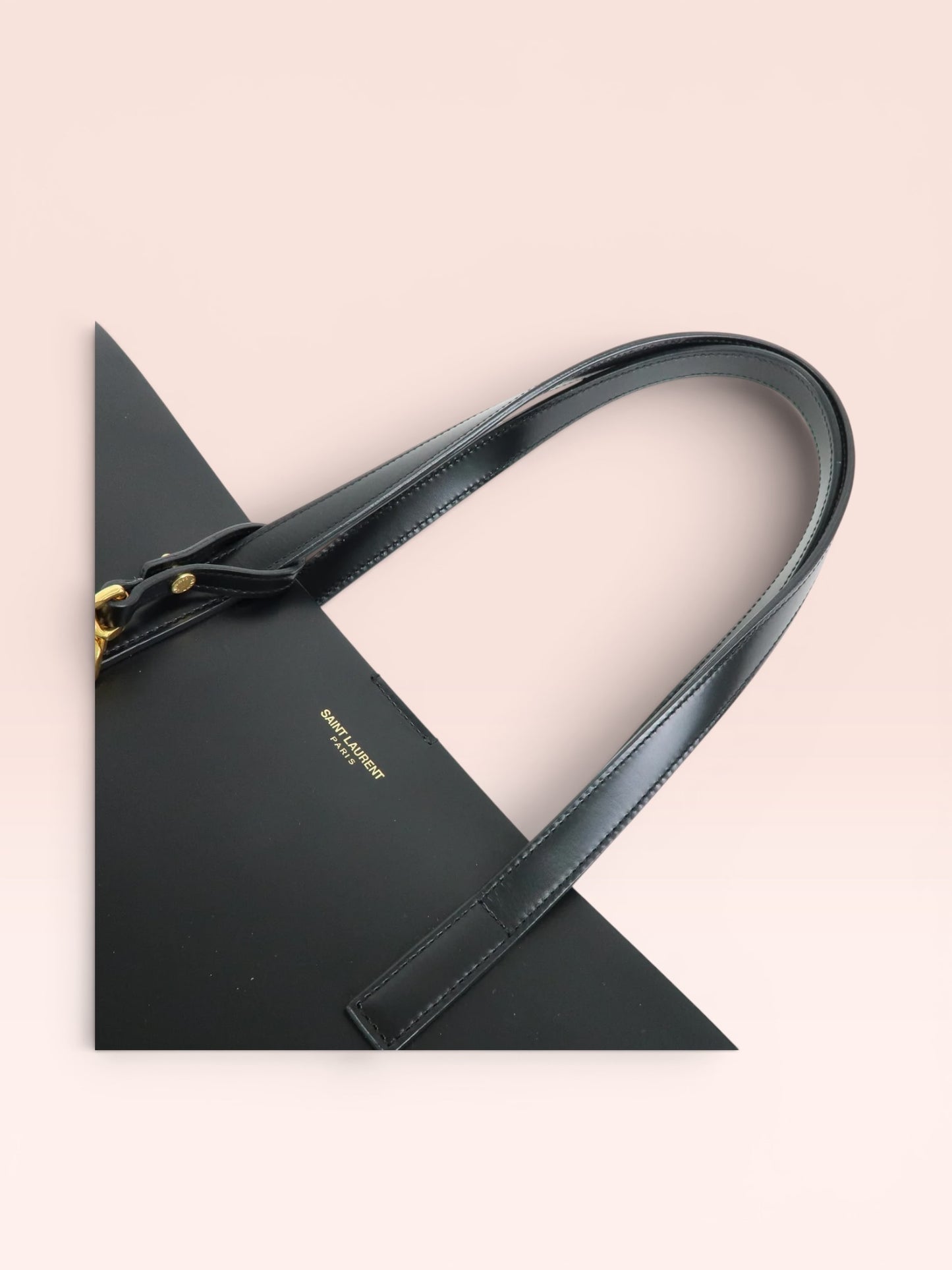 Yves Saint Laurent Leather Cassandra Tote (Black)
