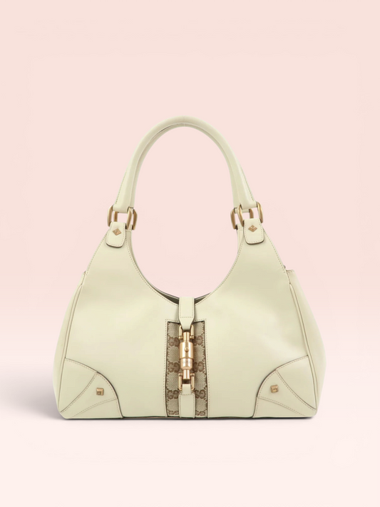 Gucci New Jackie GG Canvas Leather Shoulder Bag