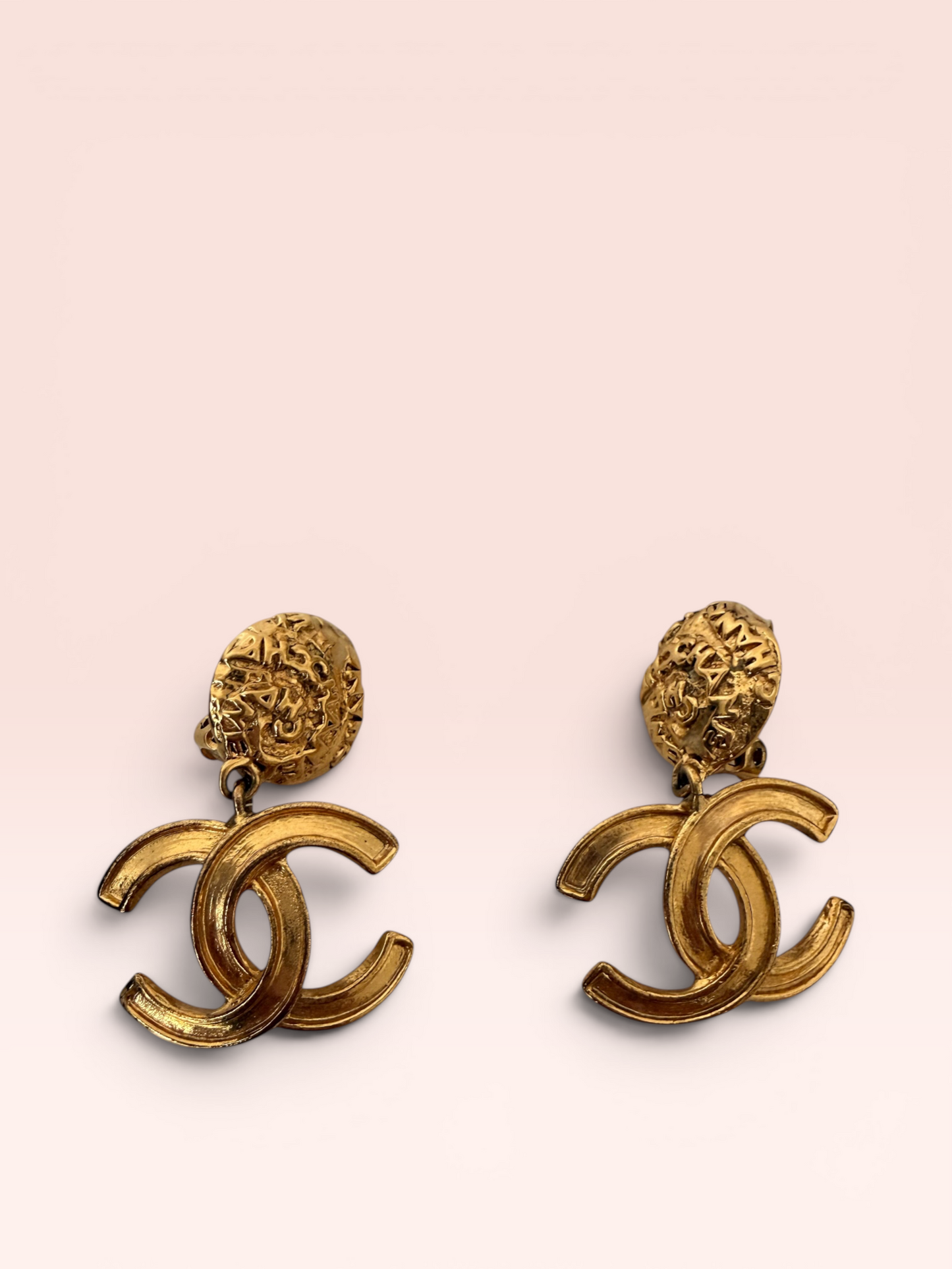 Chanel CC Gold Dangle Earrings 1995