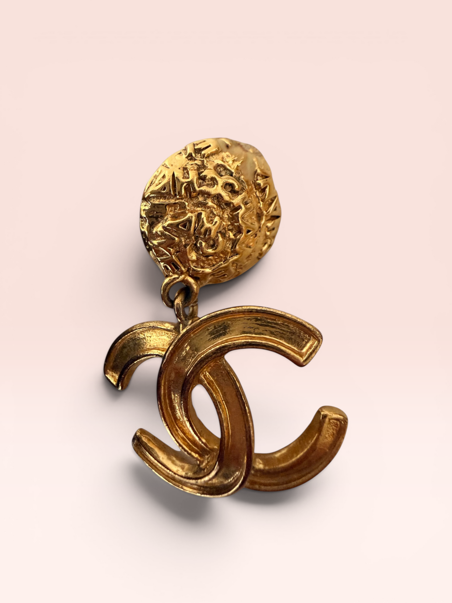 Chanel CC Gold Dangle Earrings 1995