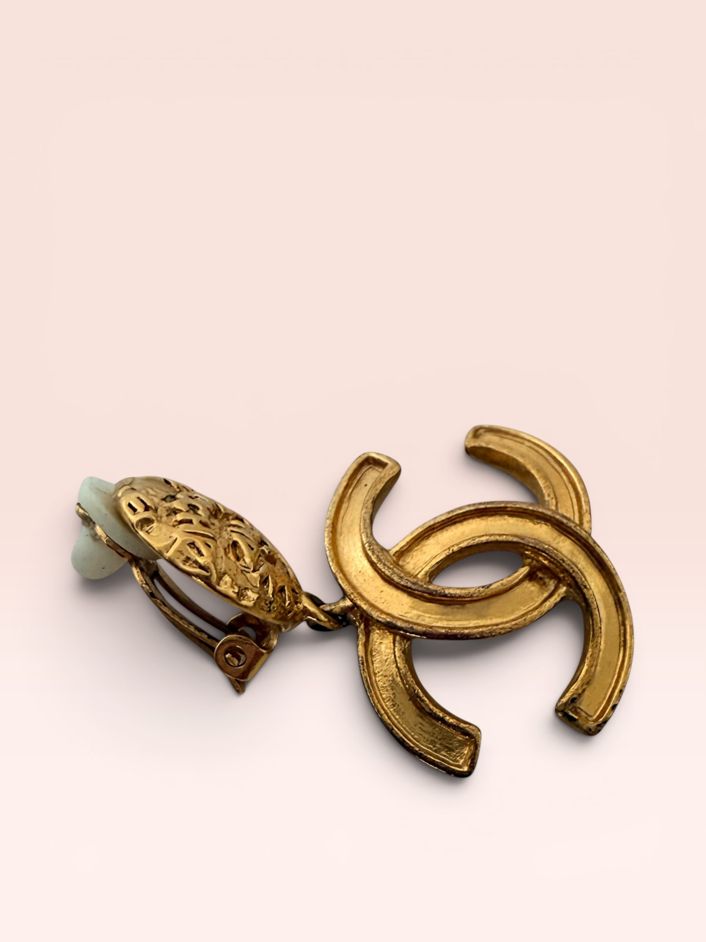 Chanel CC Gold Dangle Earrings 1995