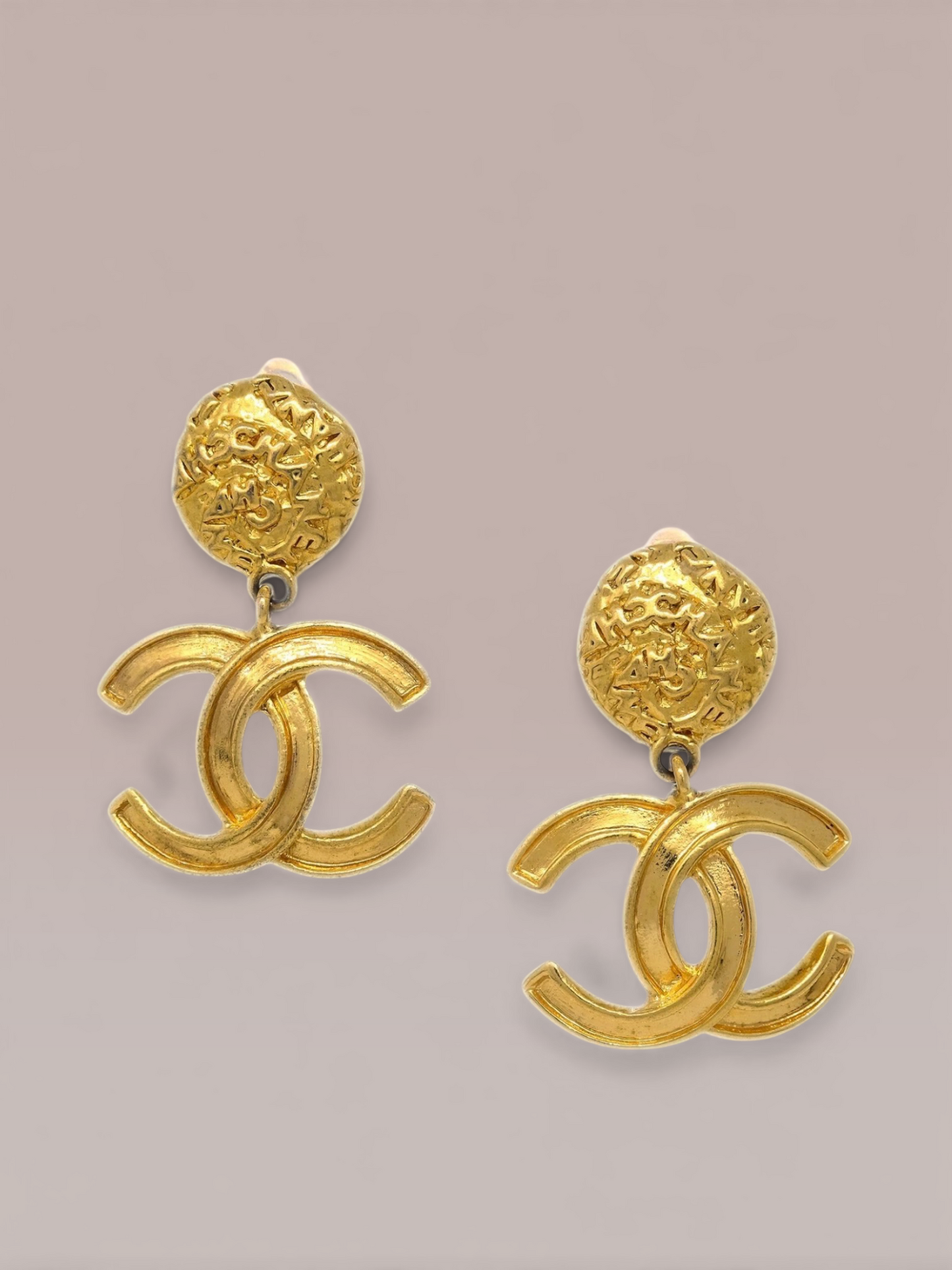 Chanel CC Gold Dangle Earrings 1995