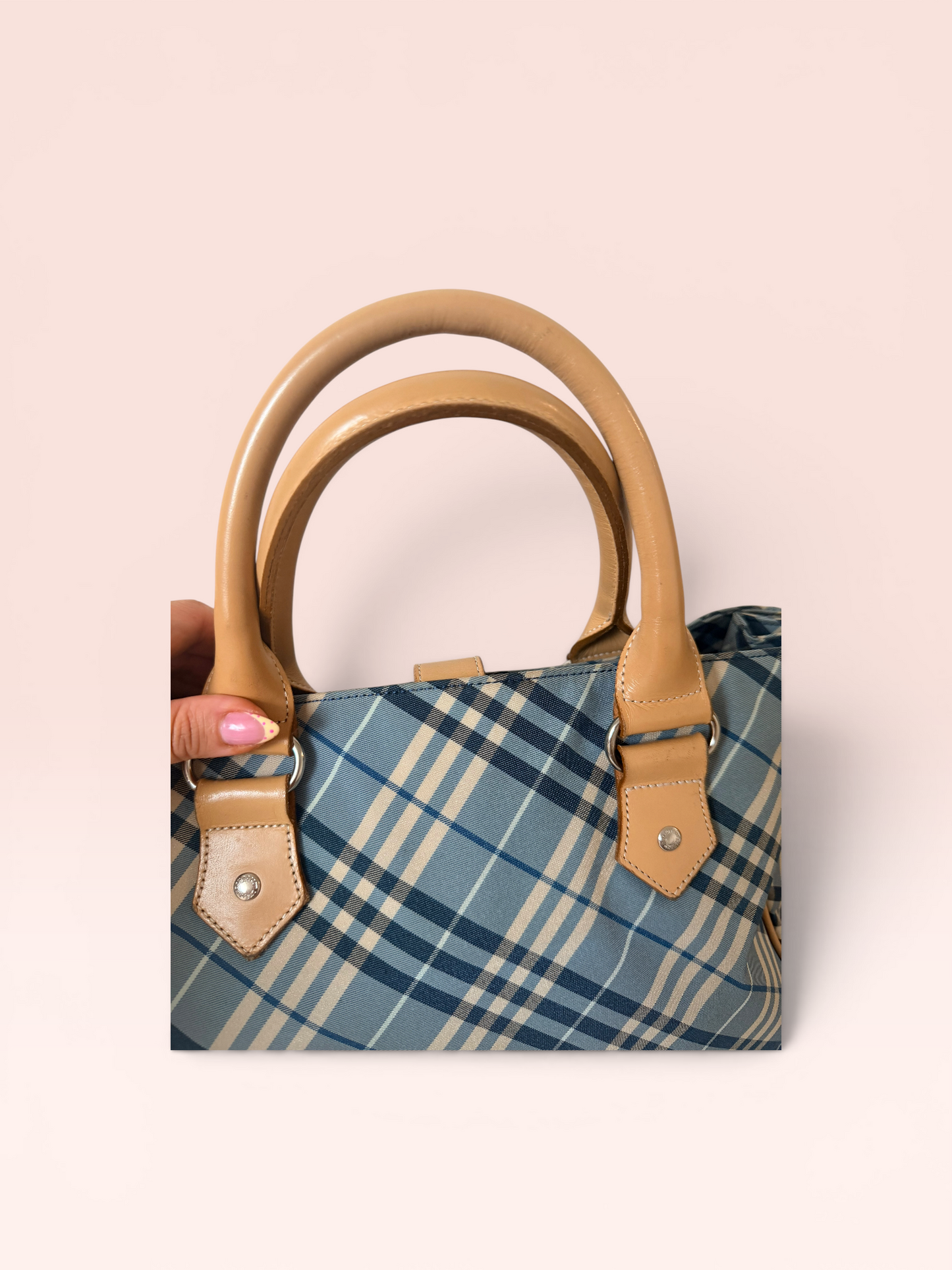 Burberry Blue label Nylon Tote Bag (Blue)