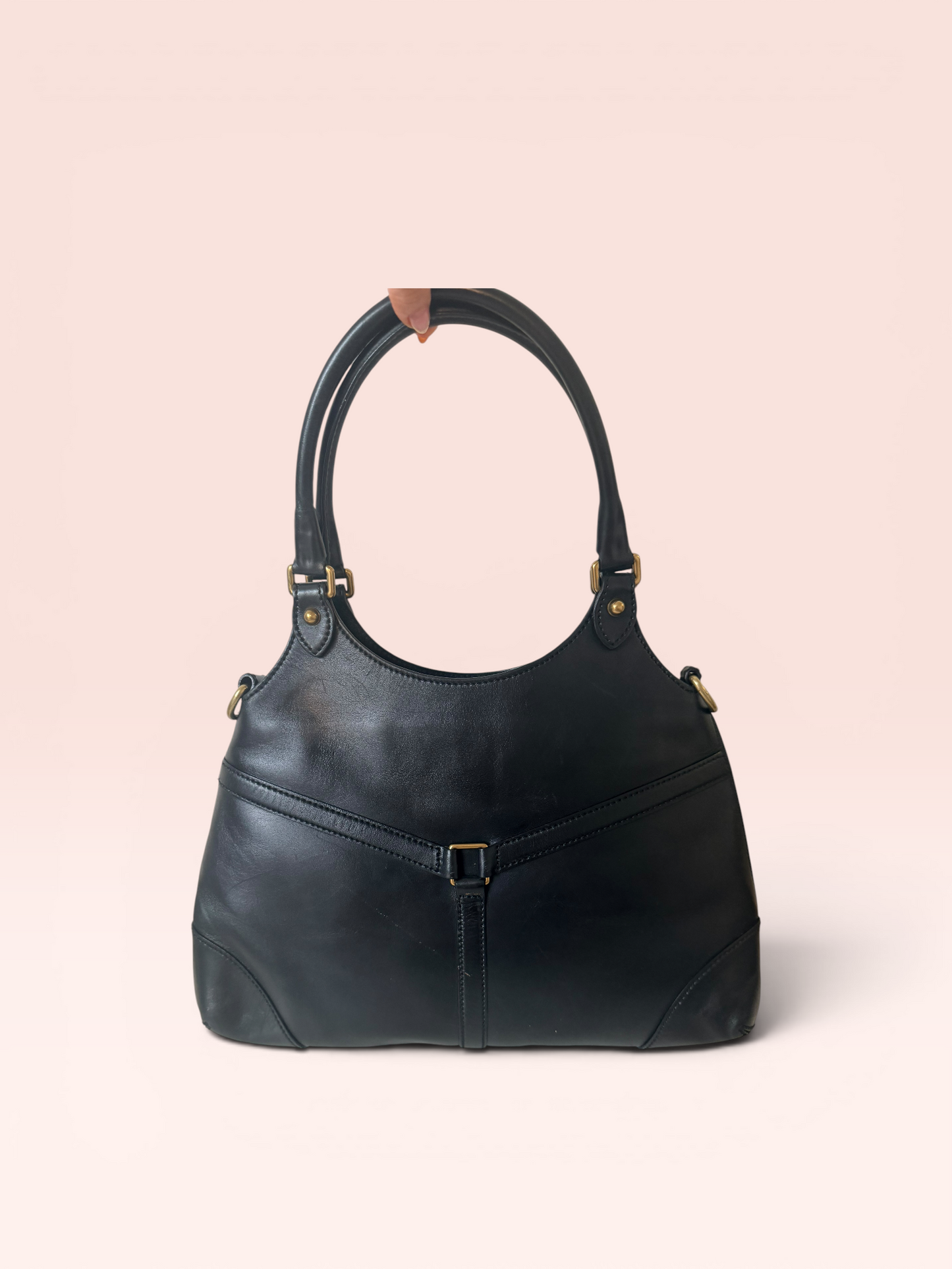 Gucci Leather Vintage Reins Hobo Bag (Black)