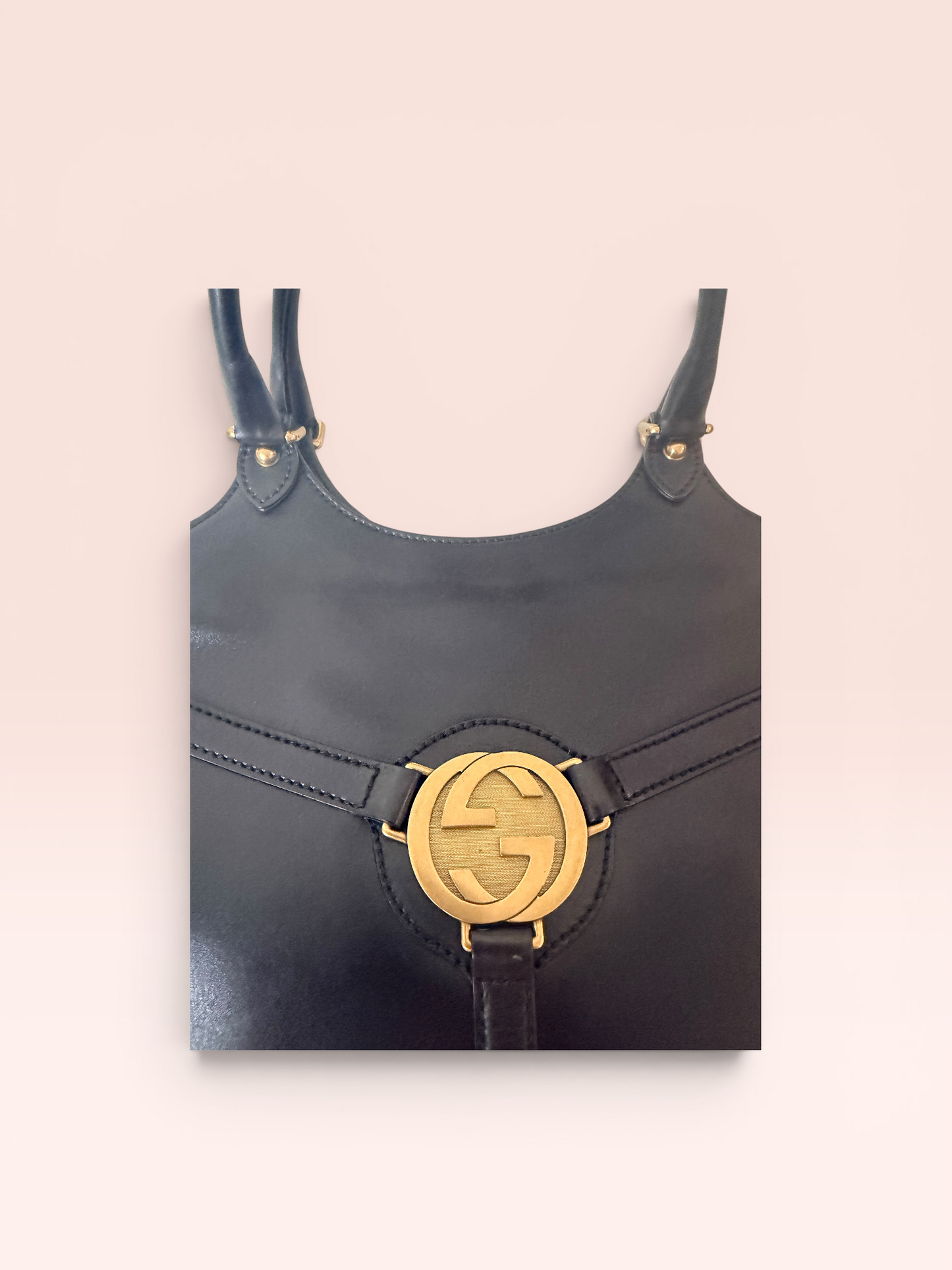Gucci Leather Vintage Reins Hobo Bag (Black)