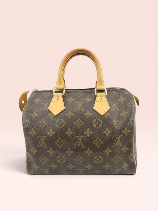 Louis Vuitton Monogram Canvas Speedy 25 2002 w/ Lock & Key