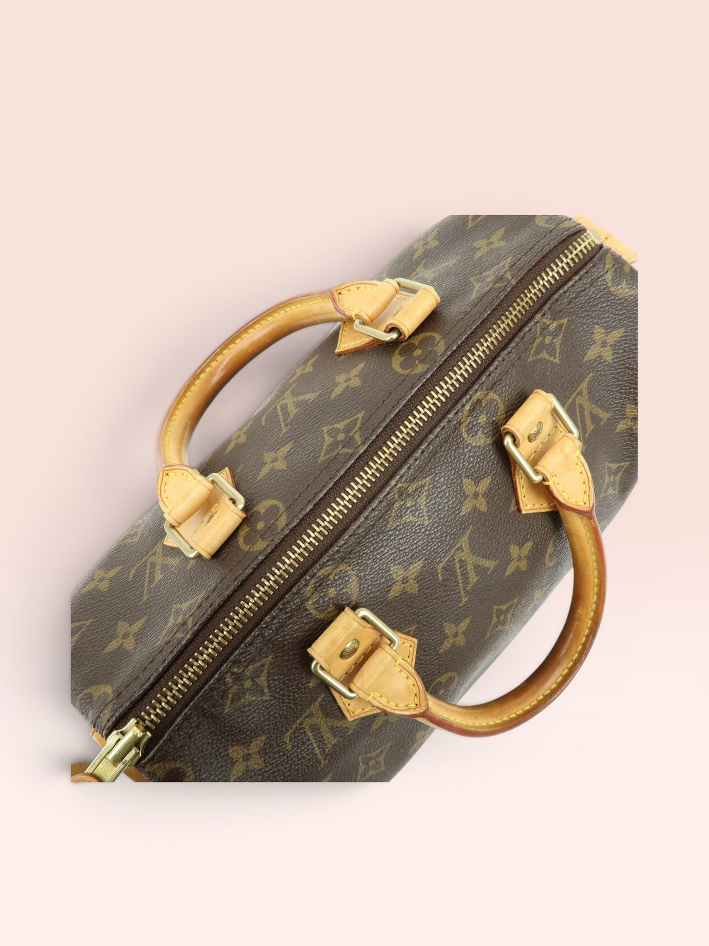 Louis Vuitton Monogram Canvas Speedy 25 2002 w/ Lock & Key