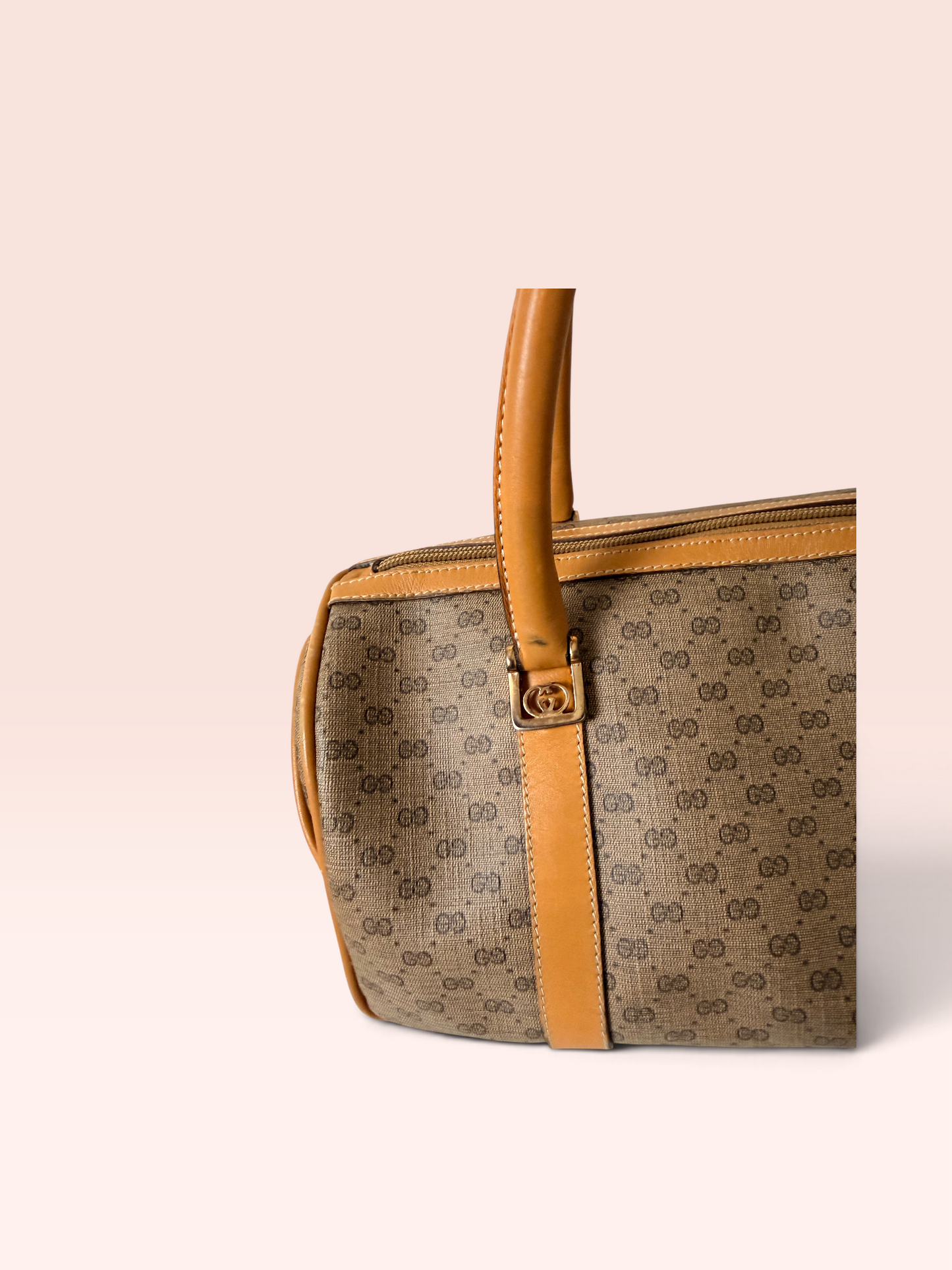 Gucci Coated Canvas Micro GG Vintage Boston Bag