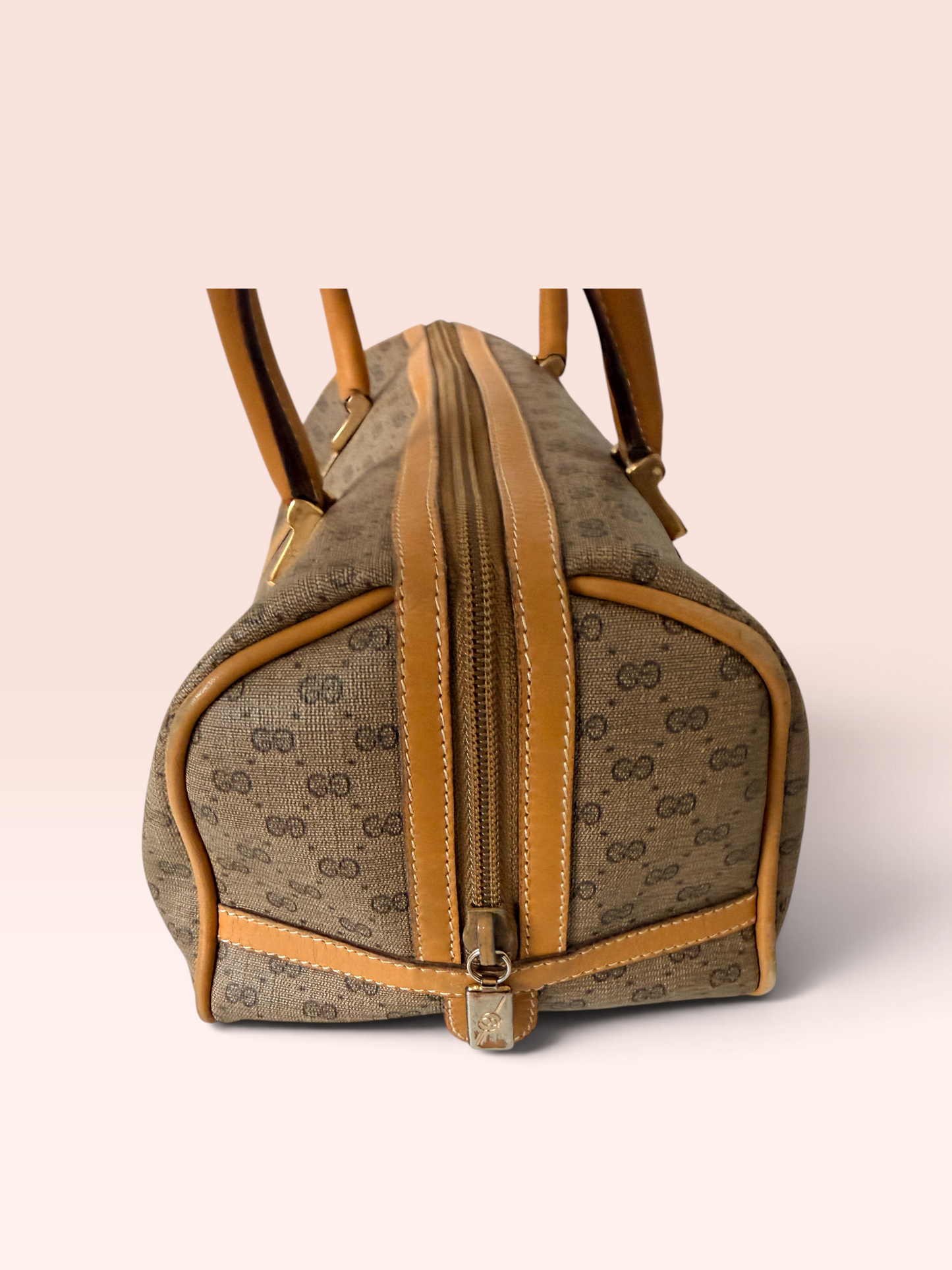 Gucci Coated Canvas Micro GG Vintage Boston Bag