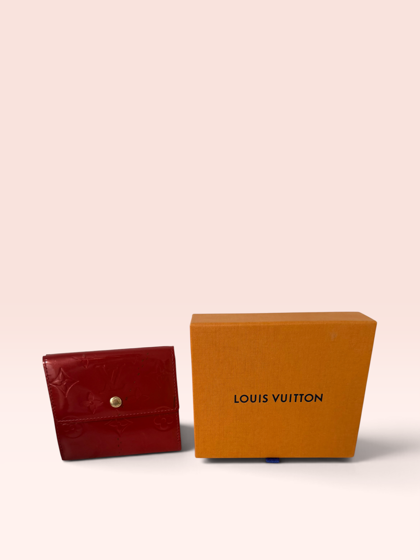 Louis Vuitton Monogram Vernis Leather Elise 0203 Wallet (Red) 2006