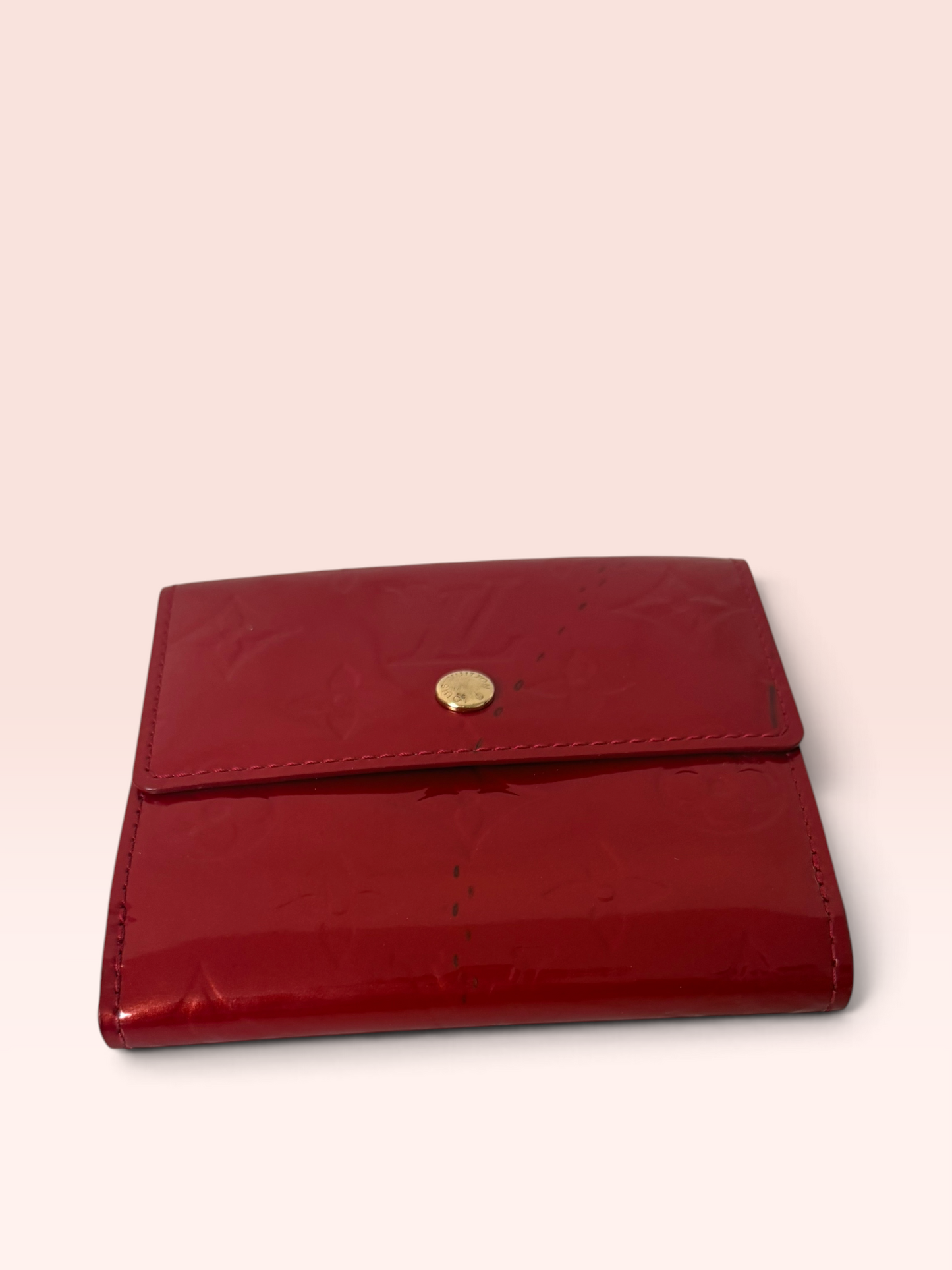Louis Vuitton Monogram Vernis Leather Elise 0203 Wallet (Red) 2006