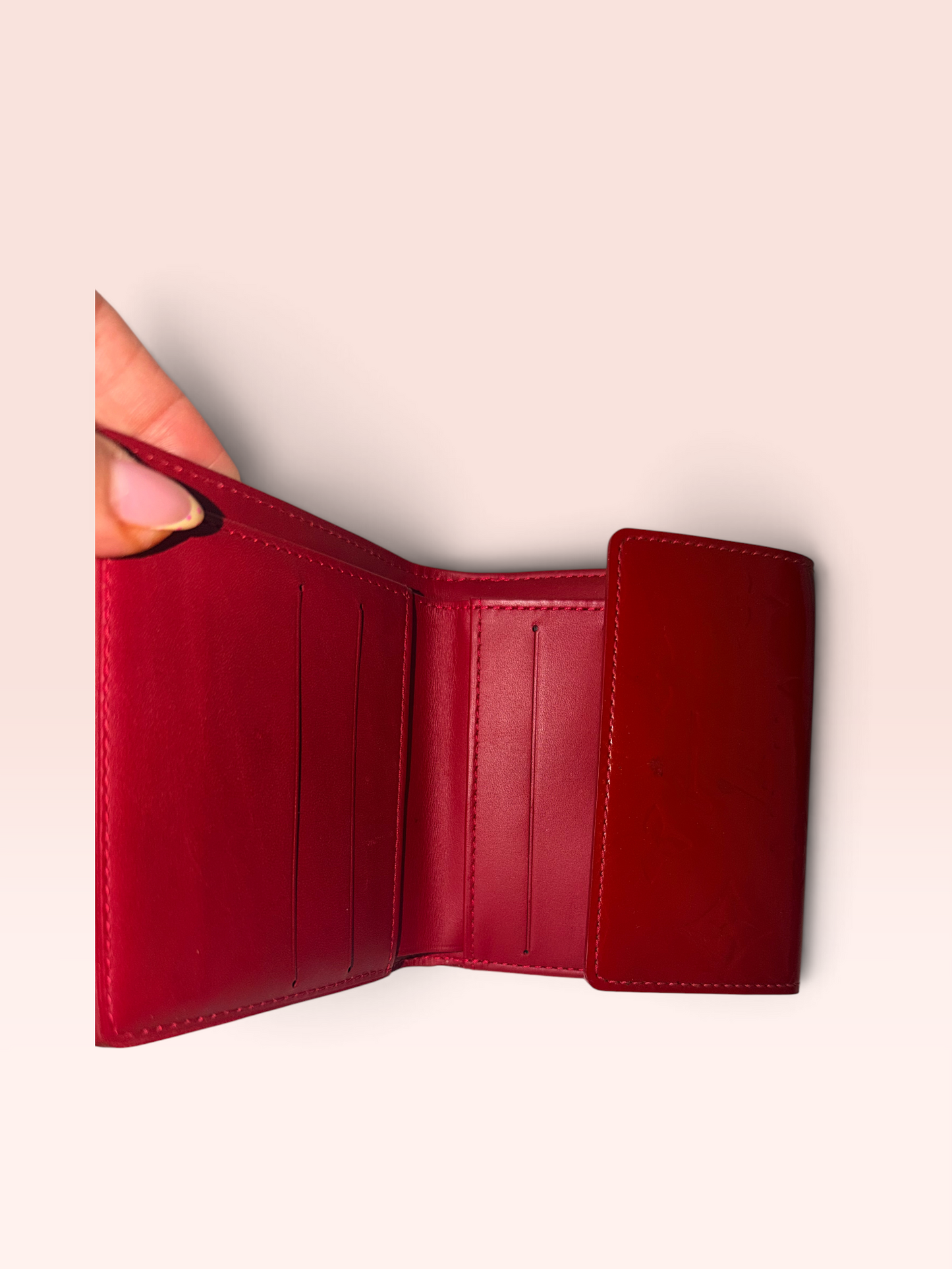 Louis Vuitton Monogram Vernis Leather Elise 0203 Wallet (Red) 2006