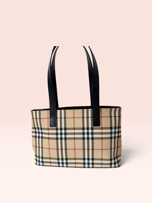 Burberry London Canvas Nova Check Tote Bag
