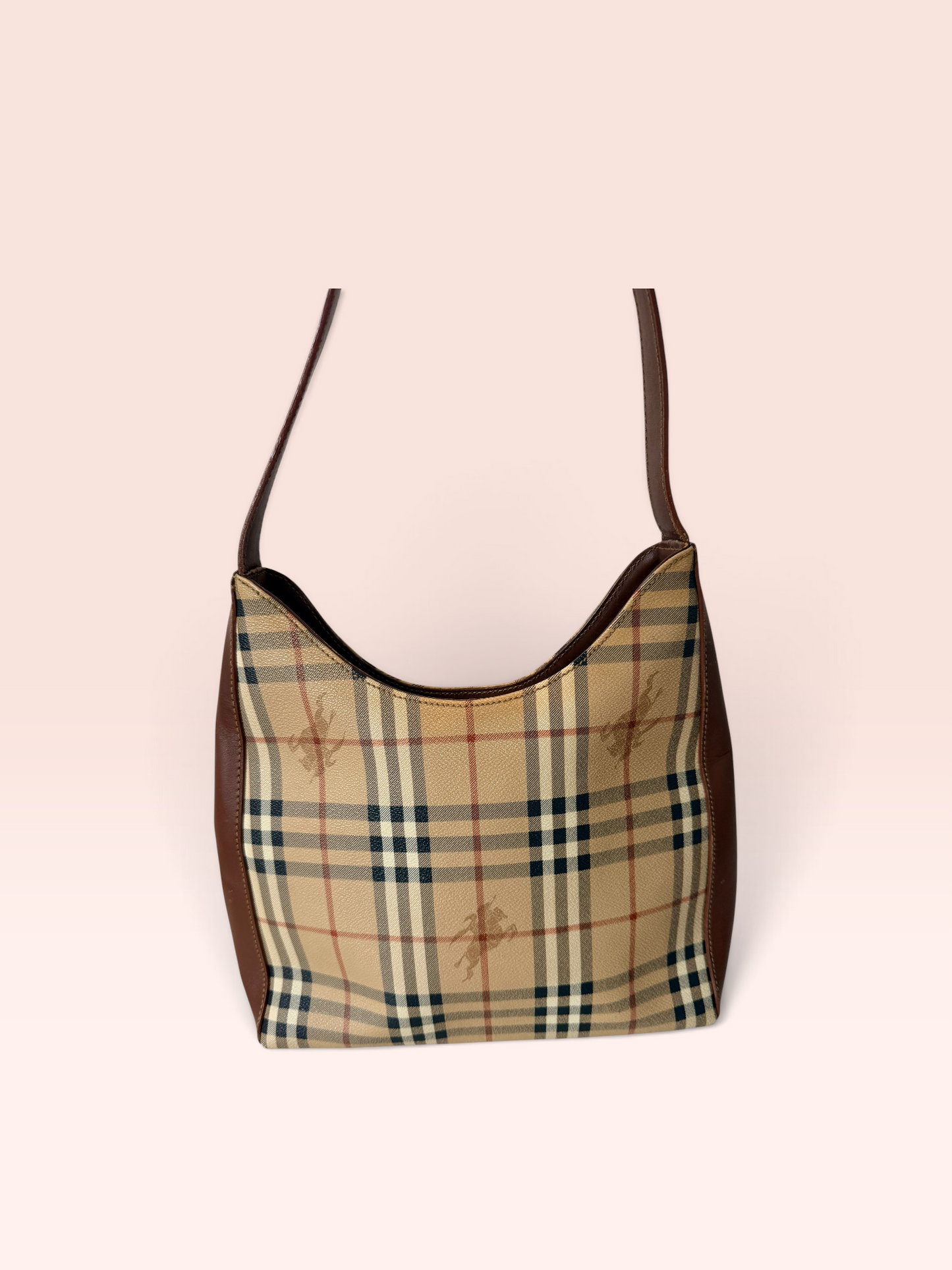 Burberrys Canvas Vintage Haymarket Check Shoulder Bag
