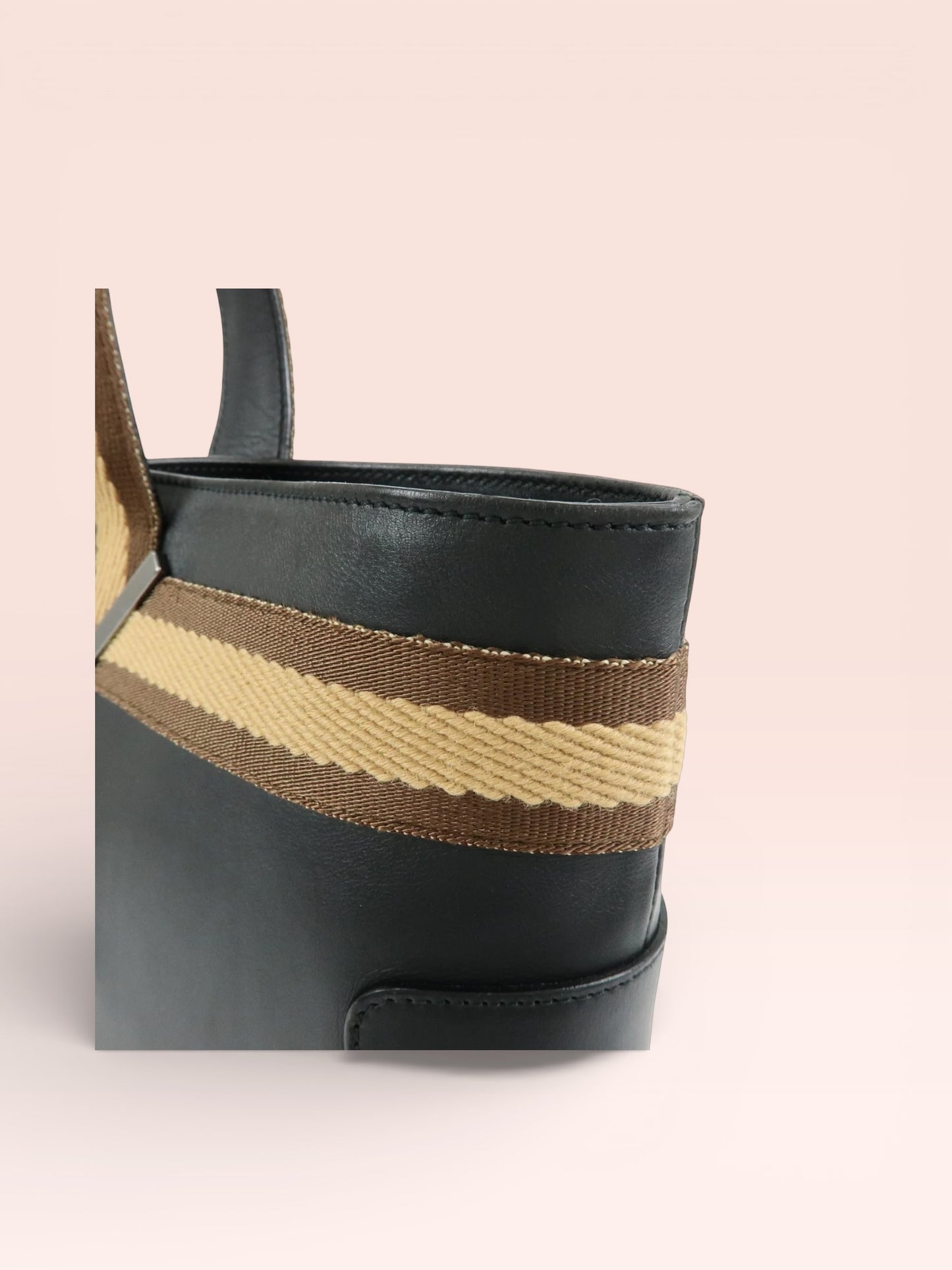 Gucci Leather Web Top Handle Tote