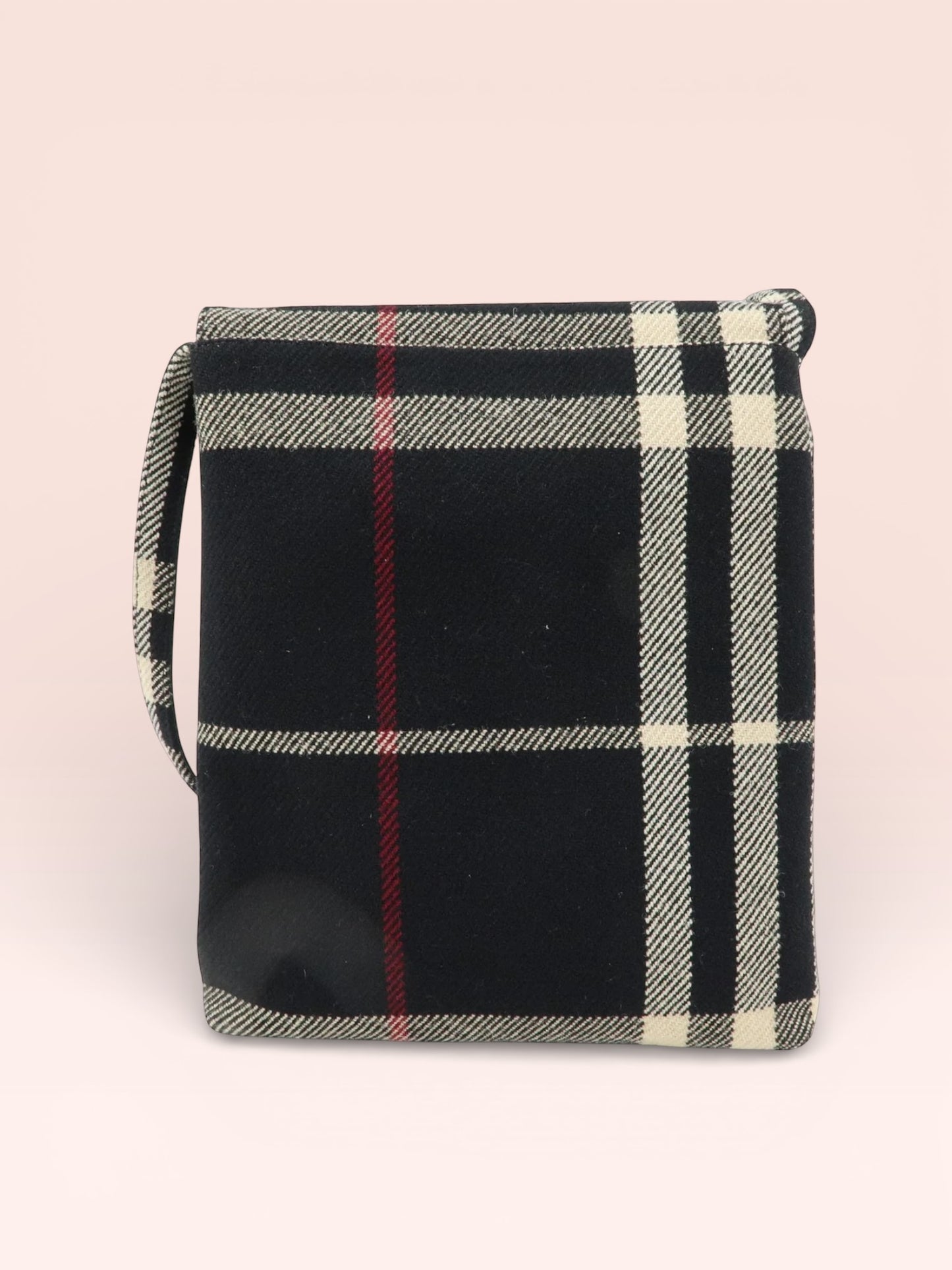 Burberry Plaid London Wool Crossbody Bag