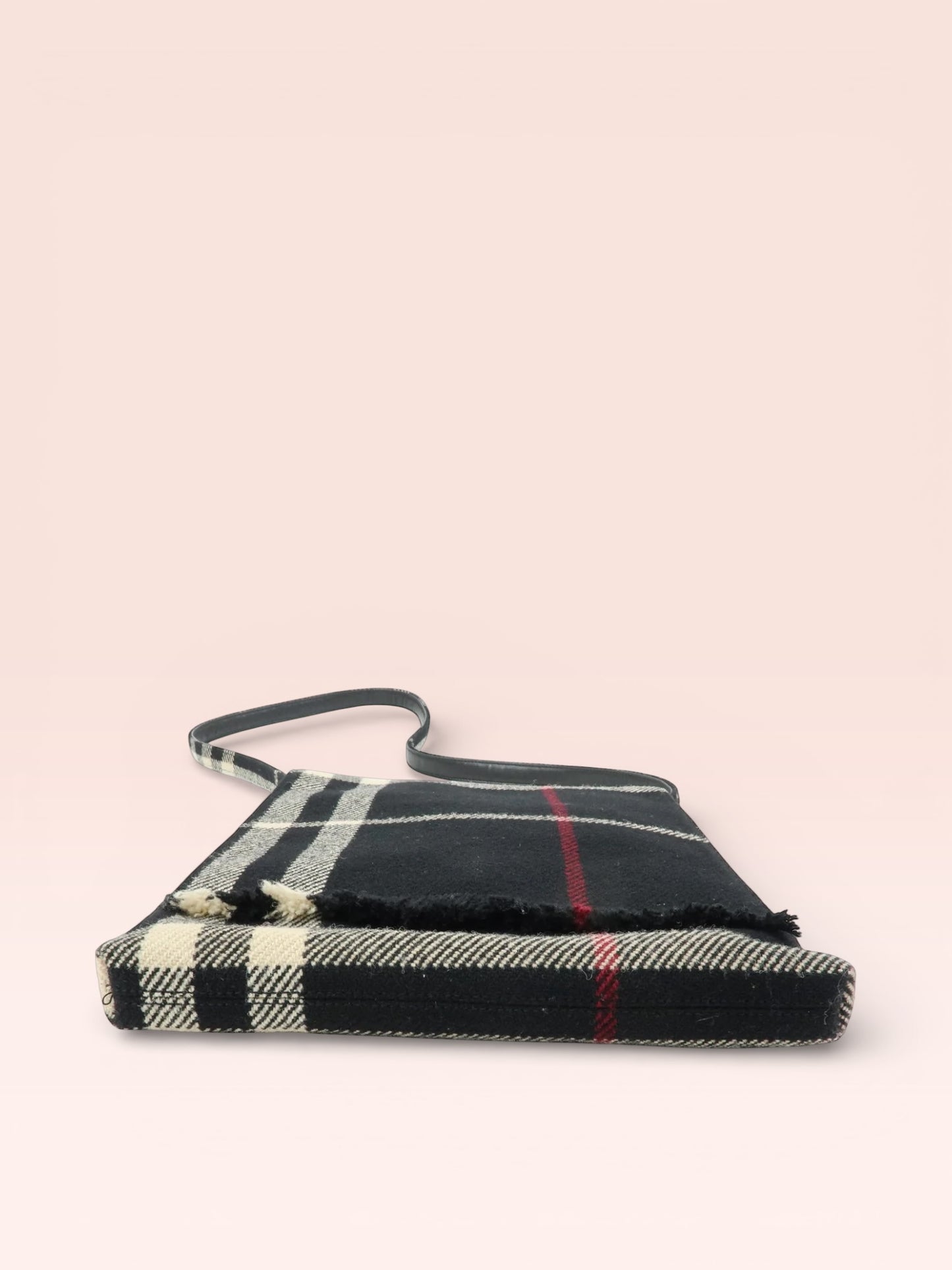 Burberry Plaid London Wool Crossbody Bag