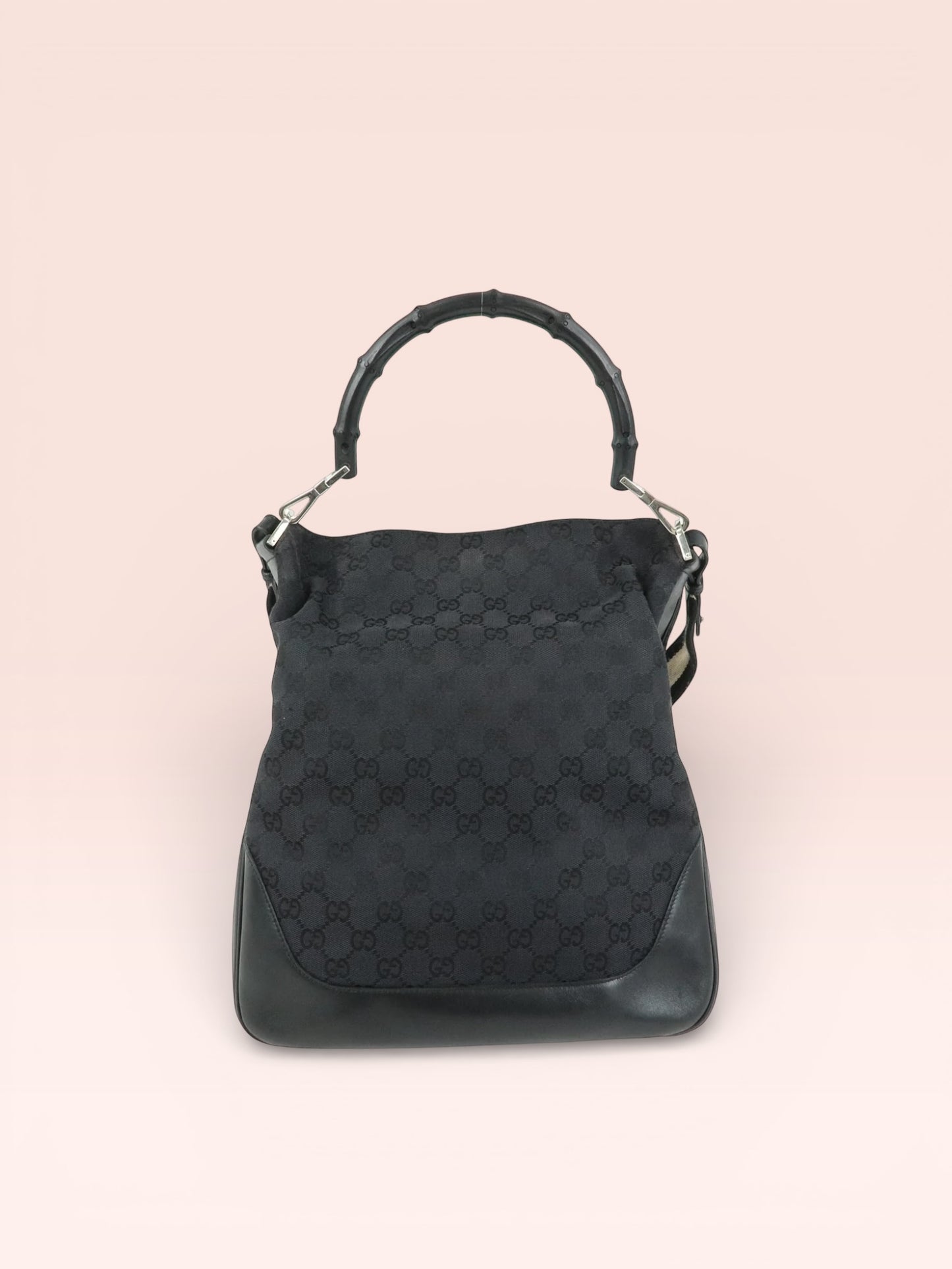 Gucci GG Canvas Bamboo Sherry Top Handle / Shoulder Bag