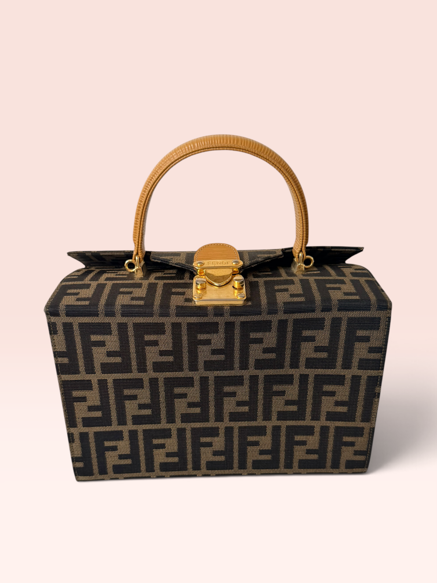 Fendi Zucca Canvas Vintage Vanity Box Bag