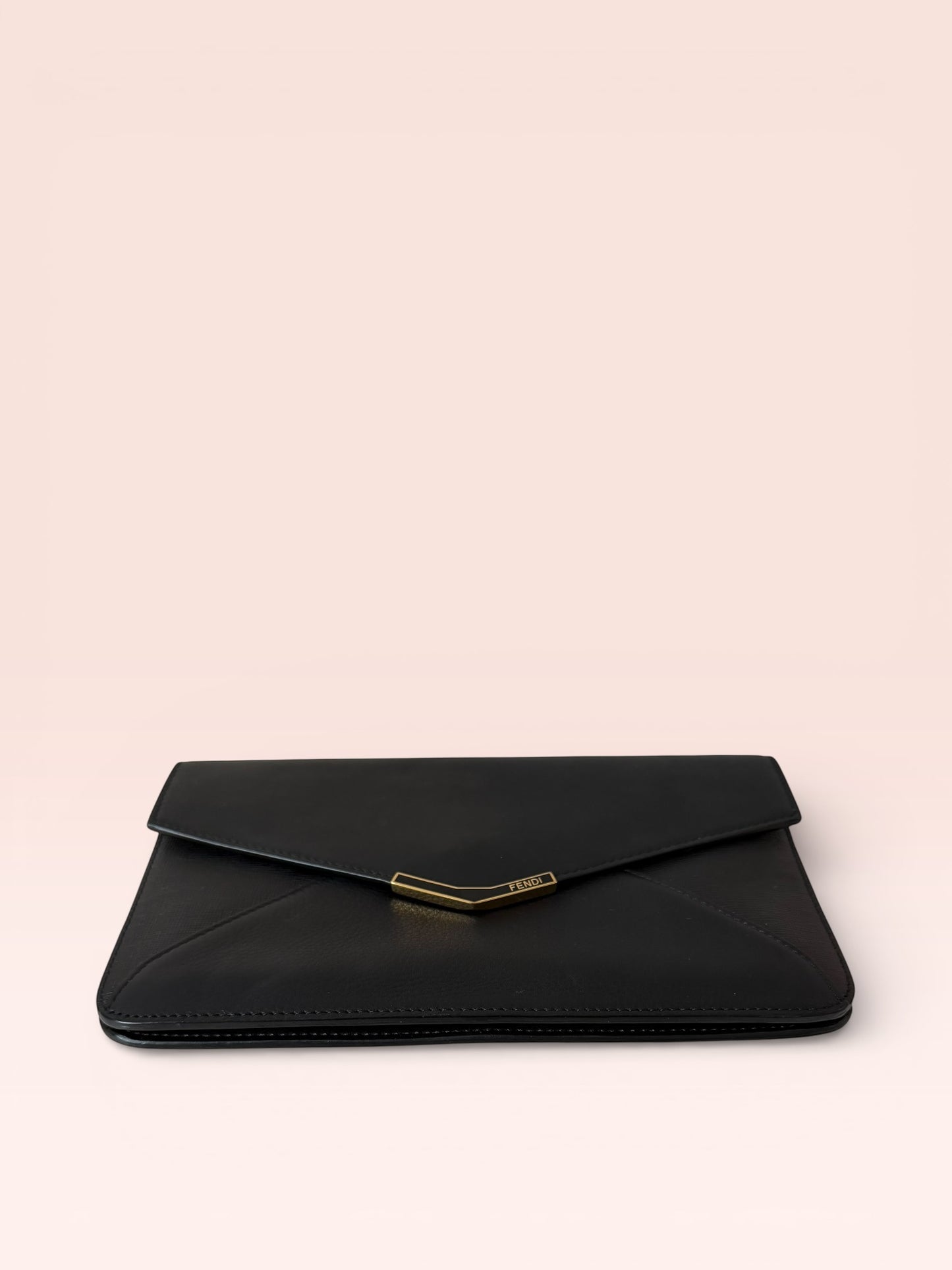 Fendi Leather Envelope Clutch (Black)