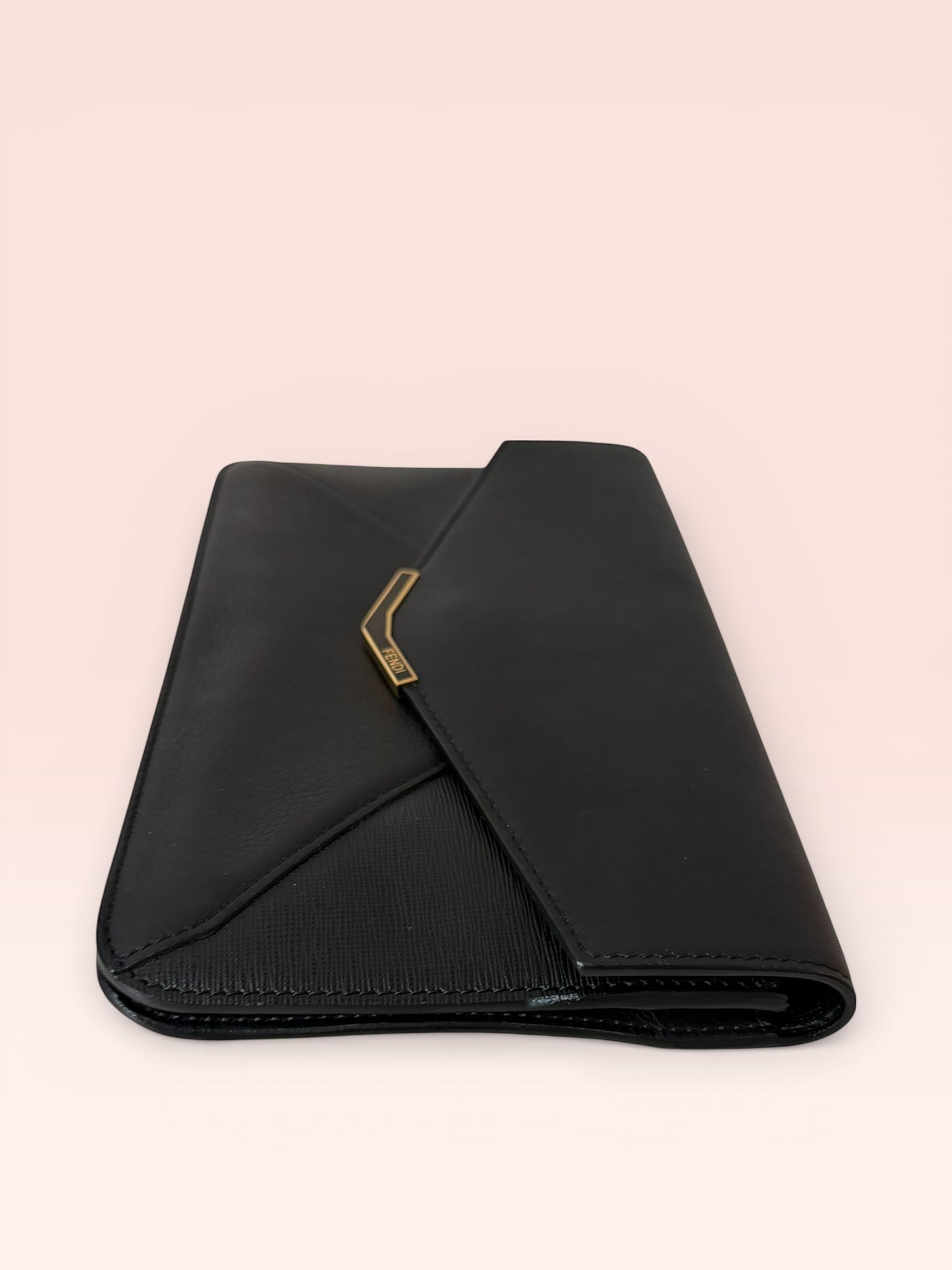 Fendi Leather Envelope Clutch (Black)