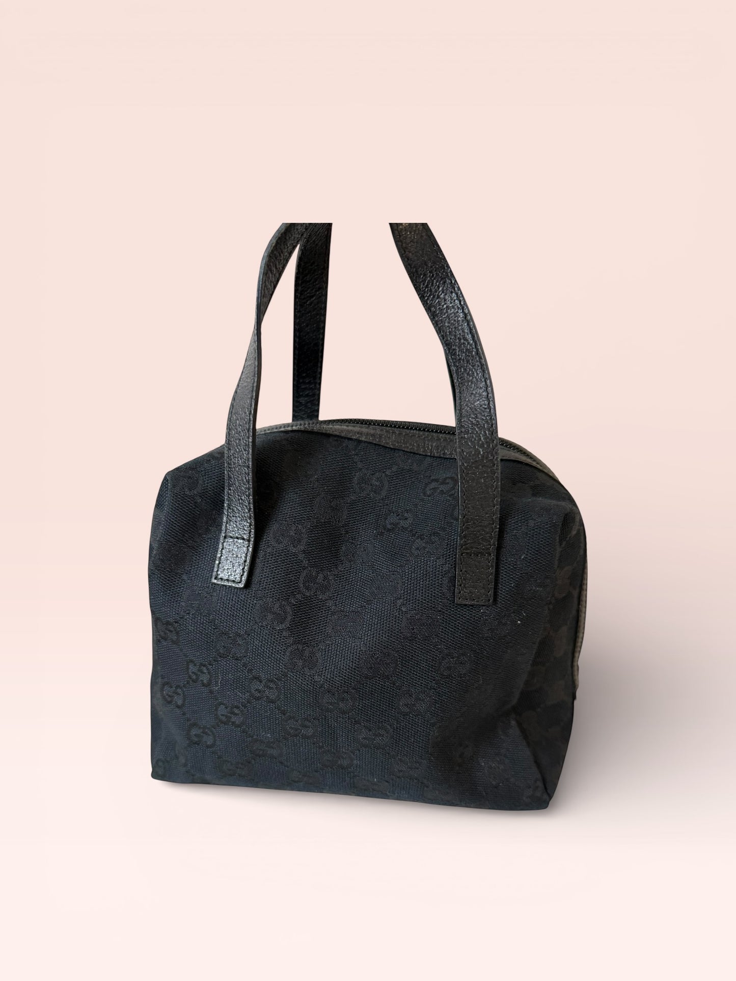 Gucci GG Canvas Mini Top Handle Bag (Black)