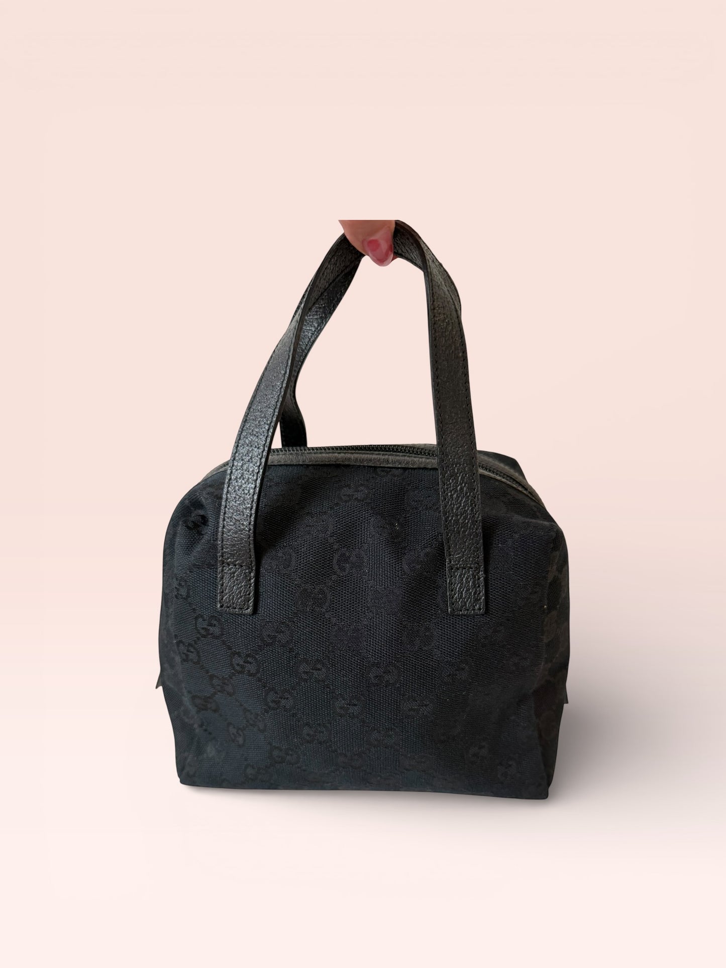 Gucci GG Canvas Mini Top Handle Bag (Black)
