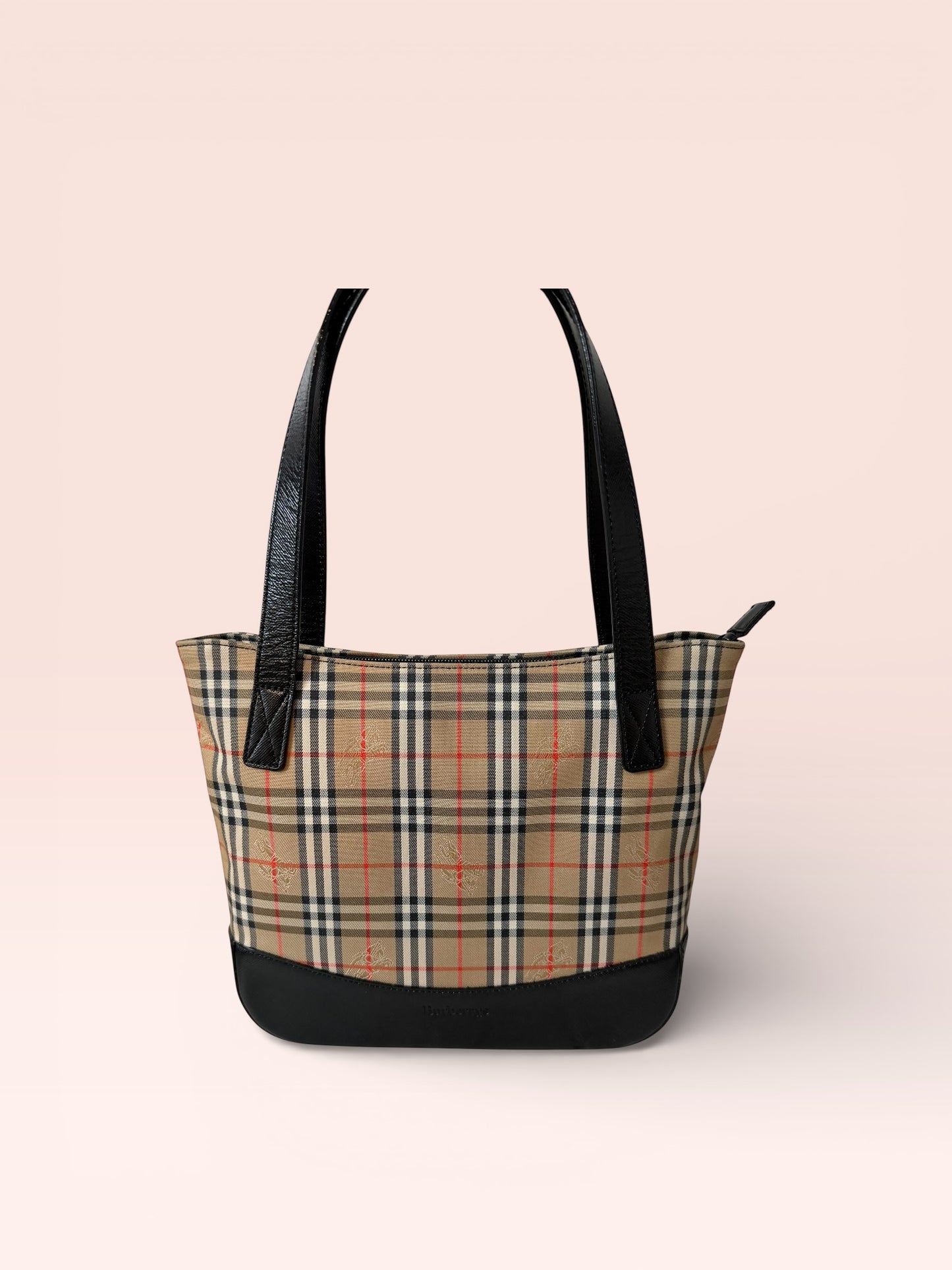 Burberrys Canvas Nova Check Small Tote (Vintage)