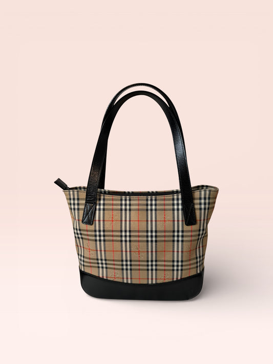 Burberrys Canvas Nova Check Small Tote (Vintage)