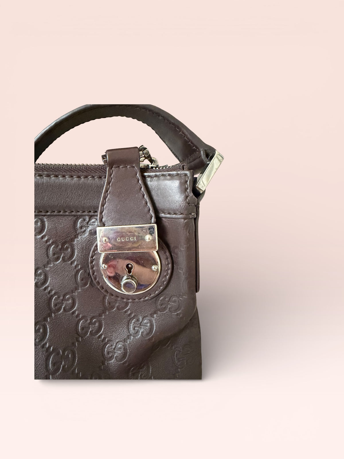 Gucci Guccissima Leather Messenger Bag (Brown)
