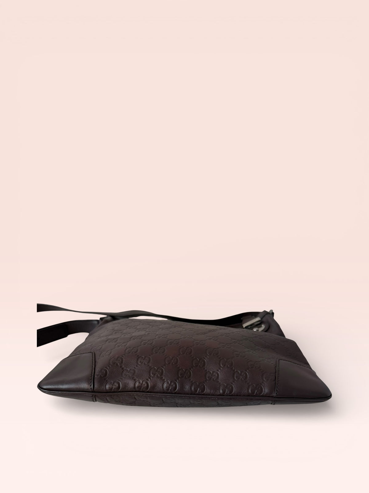 Gucci Guccissima Leather Messenger Bag (Brown)