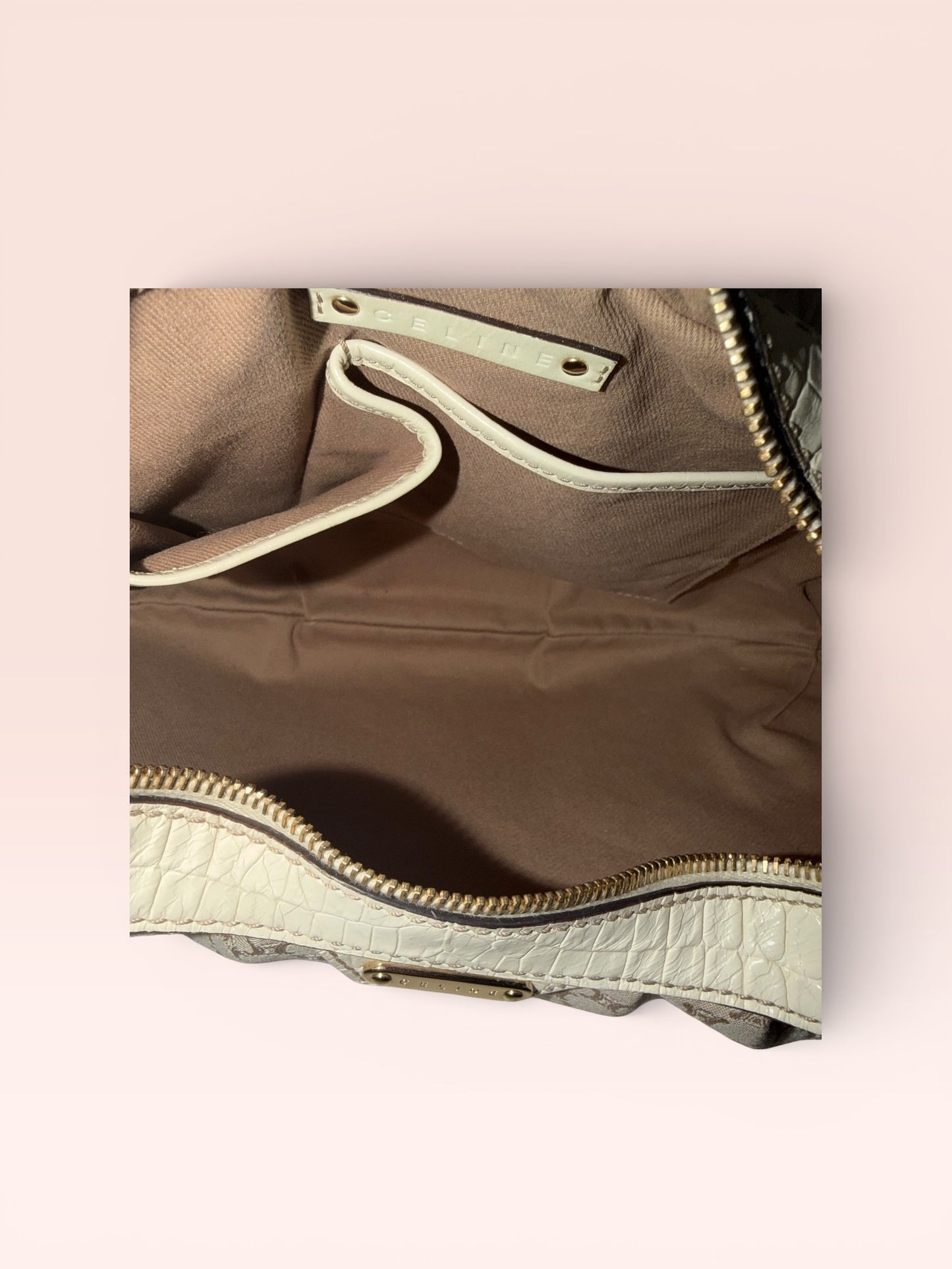 Celine Canvas Vintage Macadam Shoulder Bag