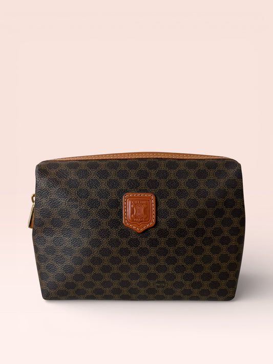 Céline Coated Canvas 23 Macadam Cosmetic / Toiletry pouch (Brown)