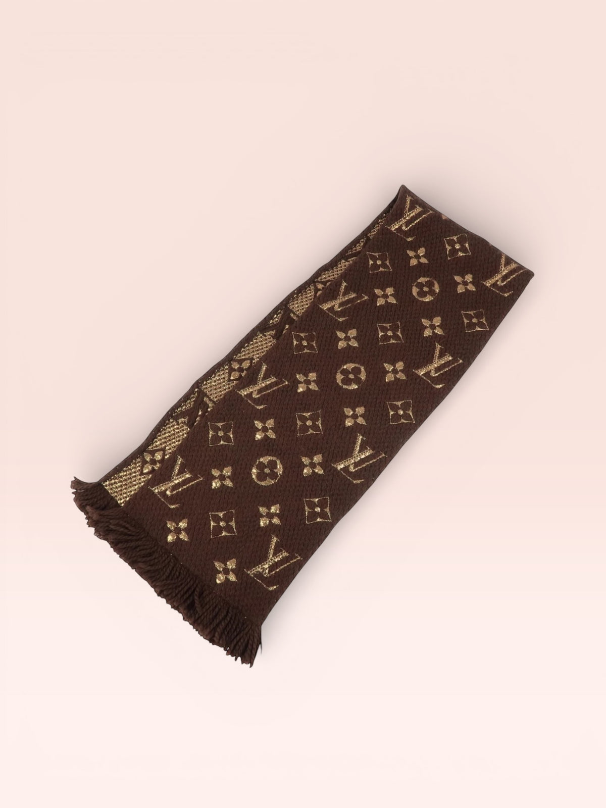 Louis Vuitton Shine Wool Silk Logomania Scarf