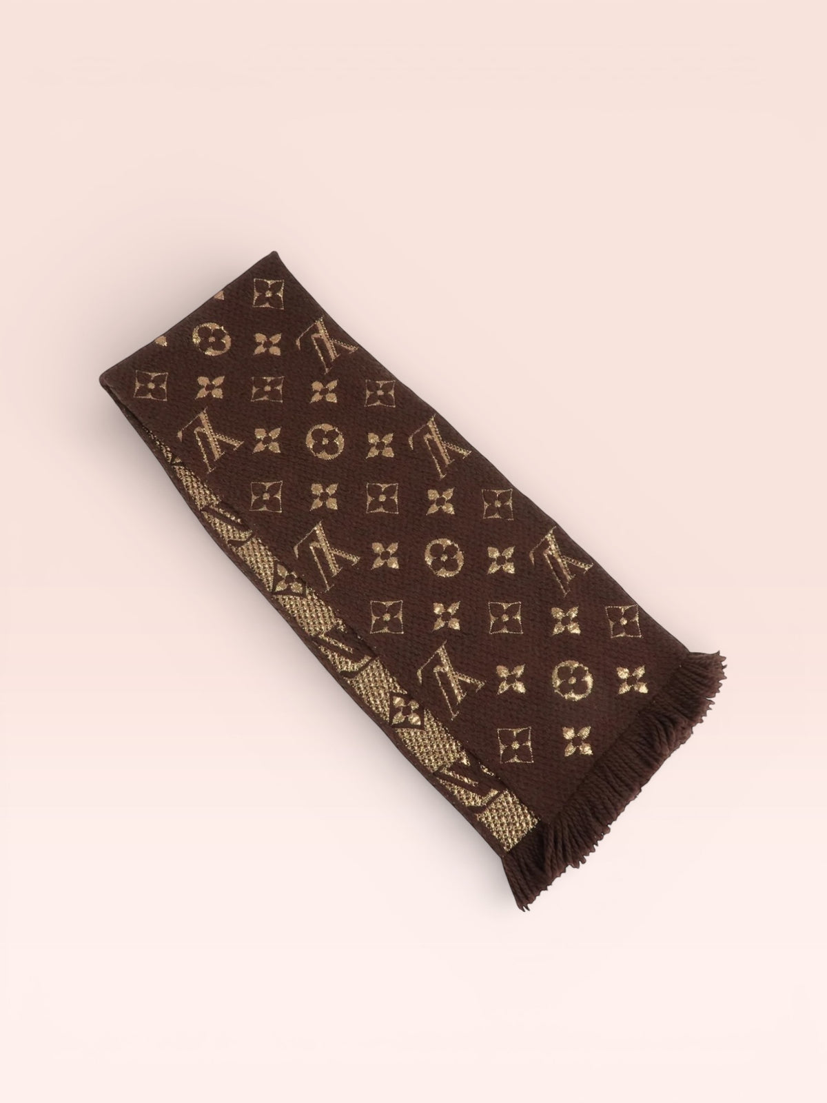 Louis Vuitton Shine Wool Silk Logomania Scarf