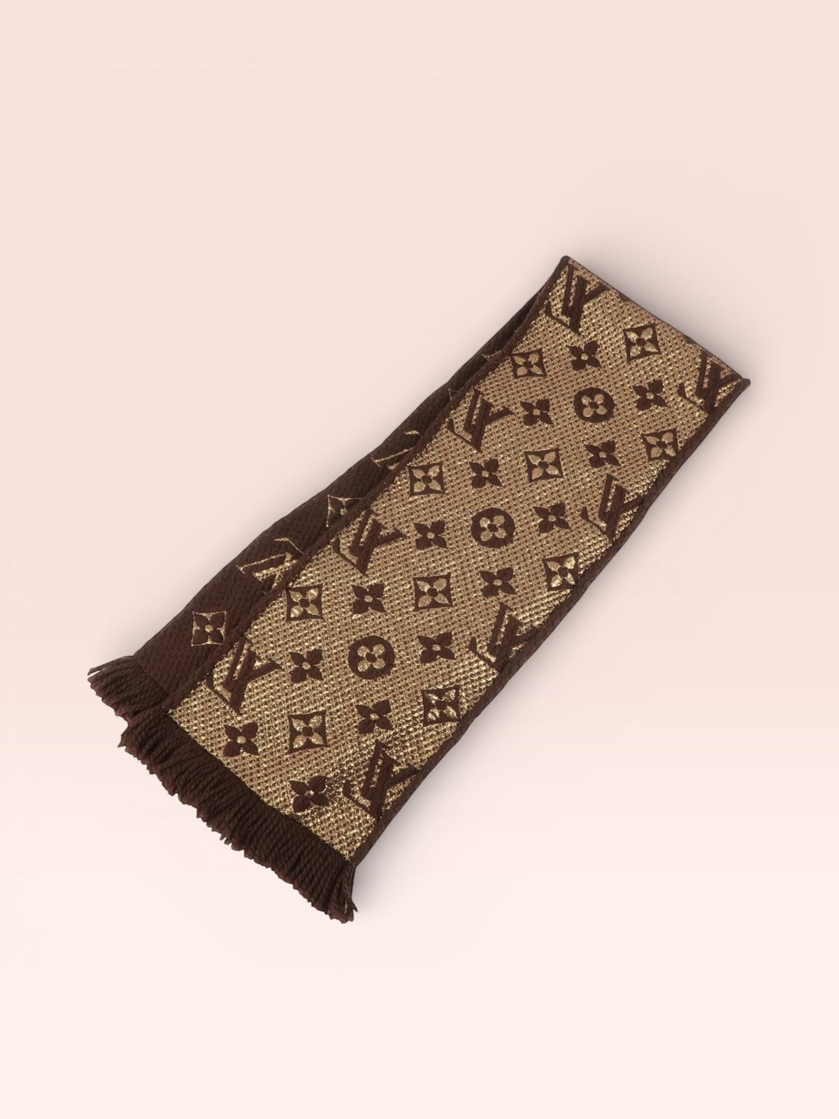 Louis Vuitton Shine Wool Silk Logomania Scarf