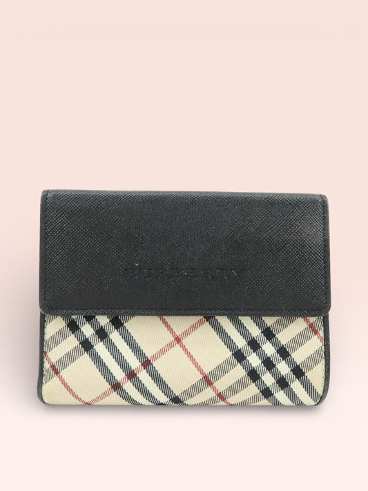 BURBERRY Canvas/leather Nova Check Compact Wallet