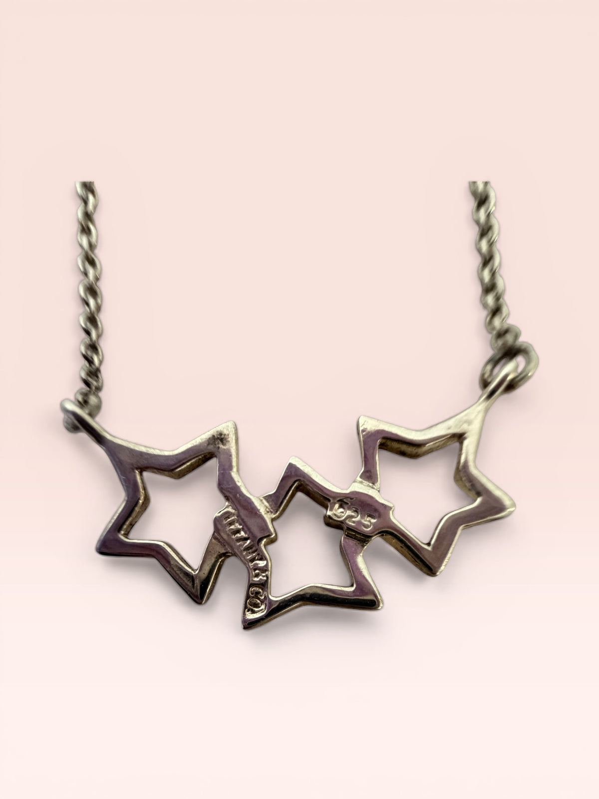 Tiffany & Co. Sterling Silver Elsa Peretti Triple Star Necklace
