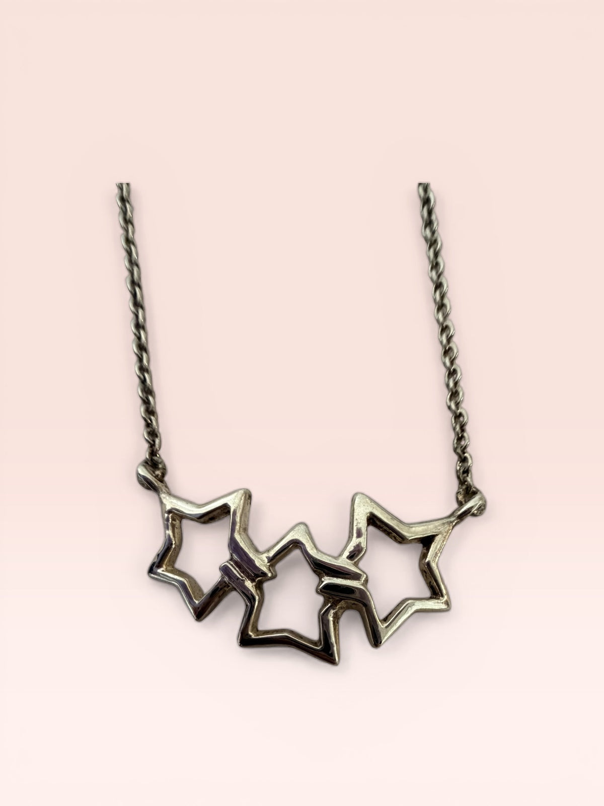 Tiffany & Co. Sterling Silver Elsa Peretti Triple Star Necklace