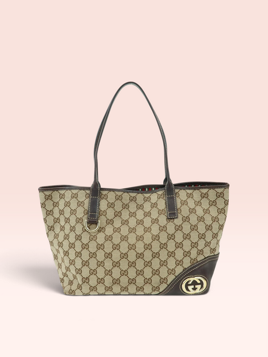 Gucci Canvas New Britt Tote Bag