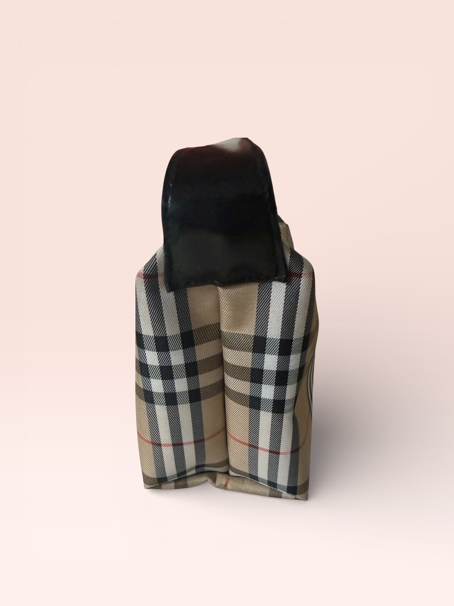 Burberry Canvas Vintage Nova Check Nylon Leather Mini Handle Bag